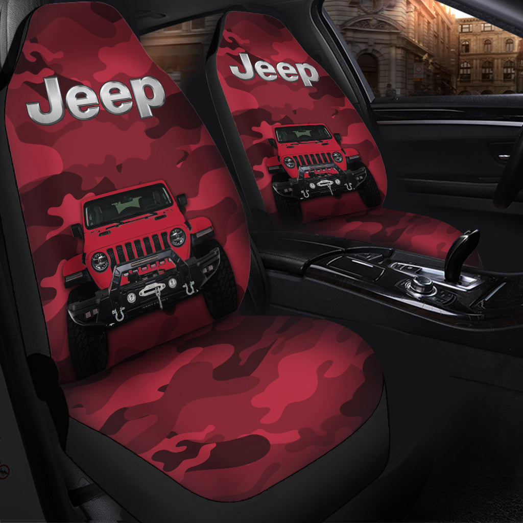 Custom Red Jeep Camouflage Car Seat Covers Premium Decor Protectors