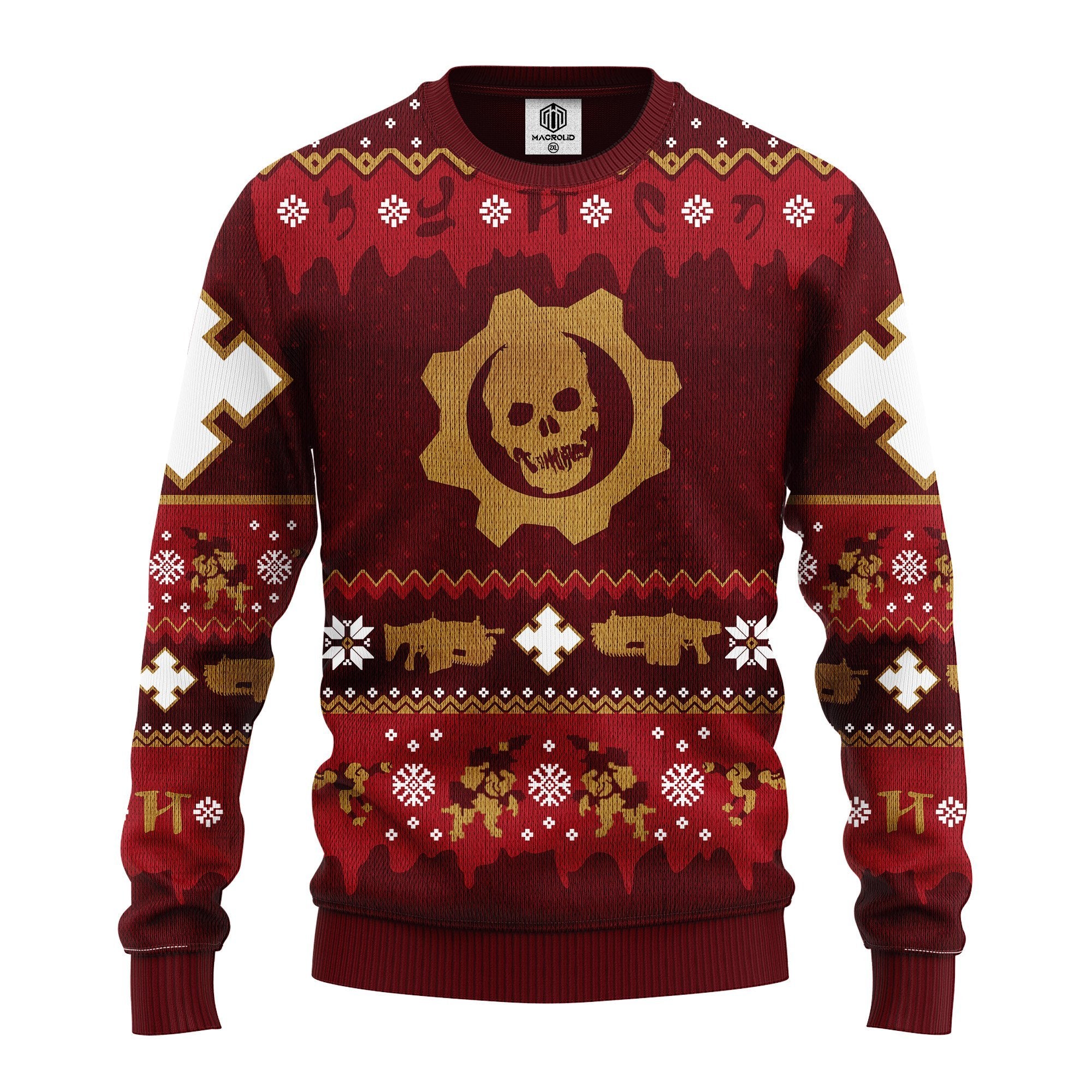 Red Skull Christmas Sweater for Thanksgiving & Holiday Gift Idea