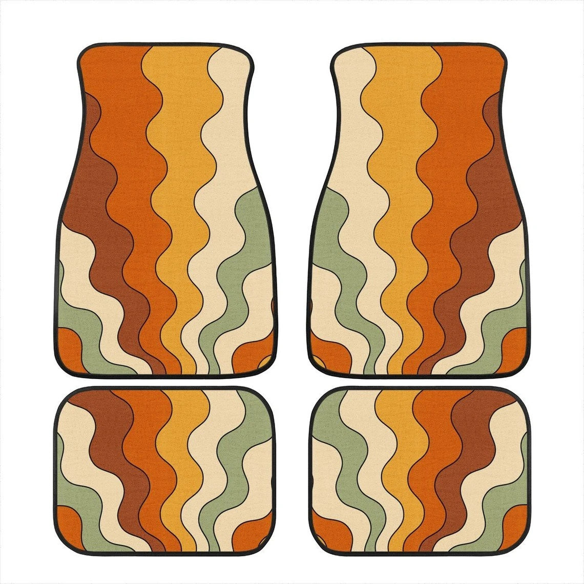 Retro Stripes Car Accessories for Floor Mats - Durable and Stylish