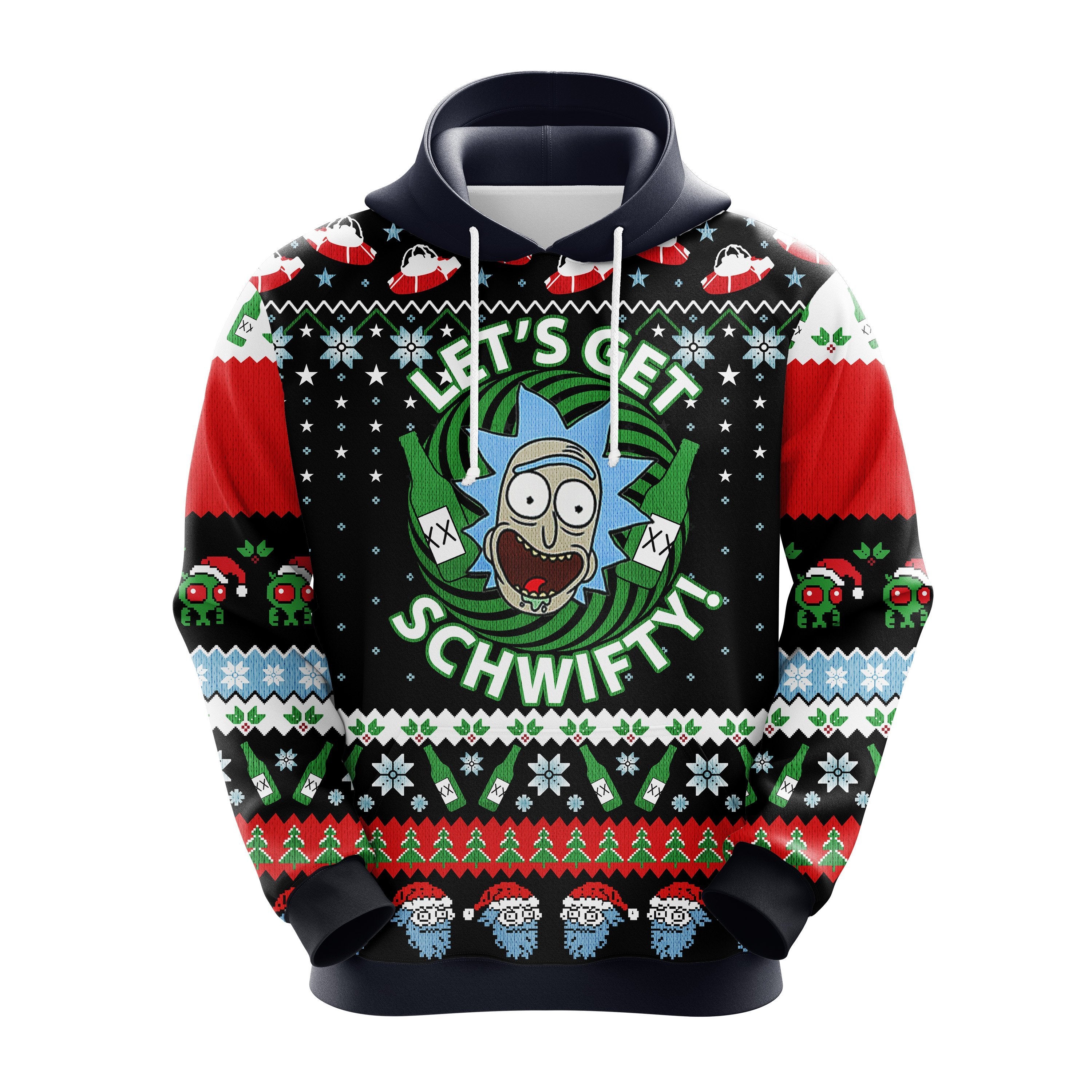 Rick and Morty Schwifty Christmas Hoodie Cute Noel Mc Ugly Gift