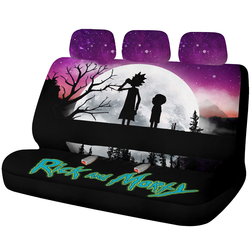 Rick And Morty Car Back Seat Covers Moon Night Decor Protectors