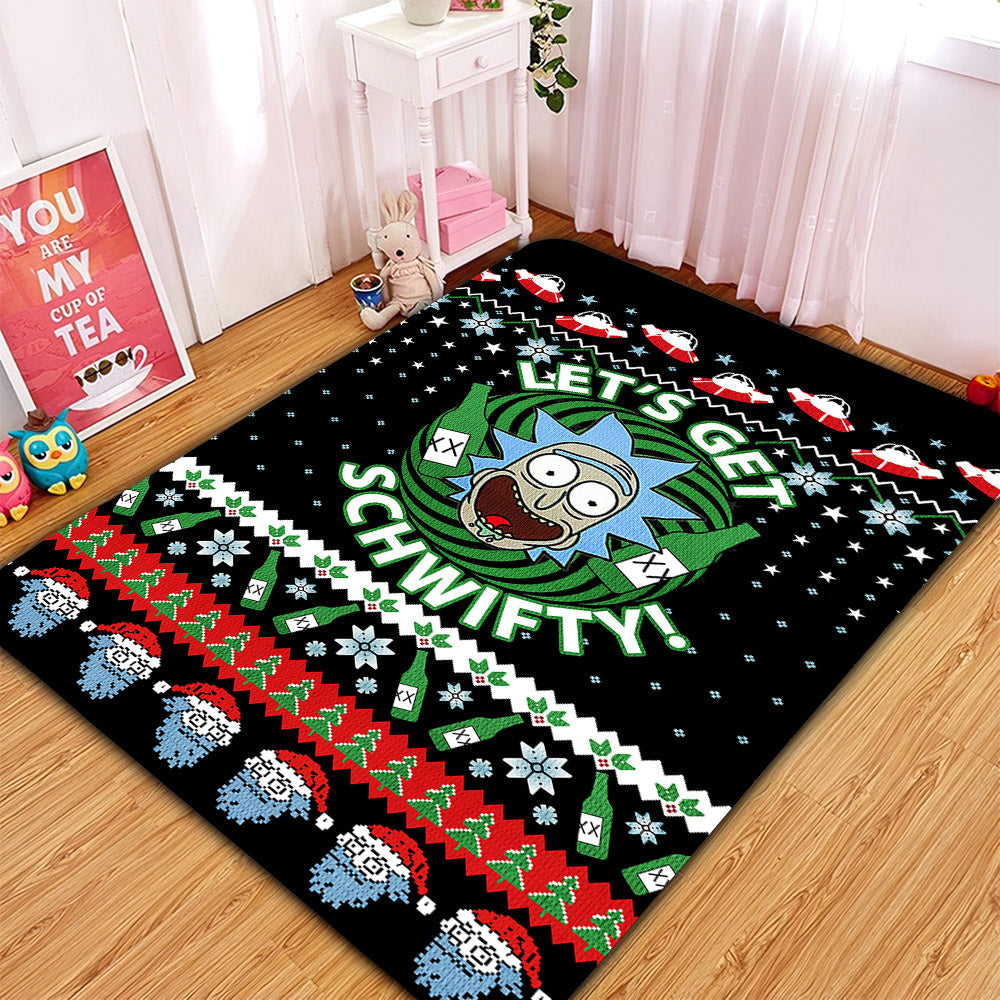 Rick and Morty Christmas Rectangle Rug for Home Room Decor Carpet