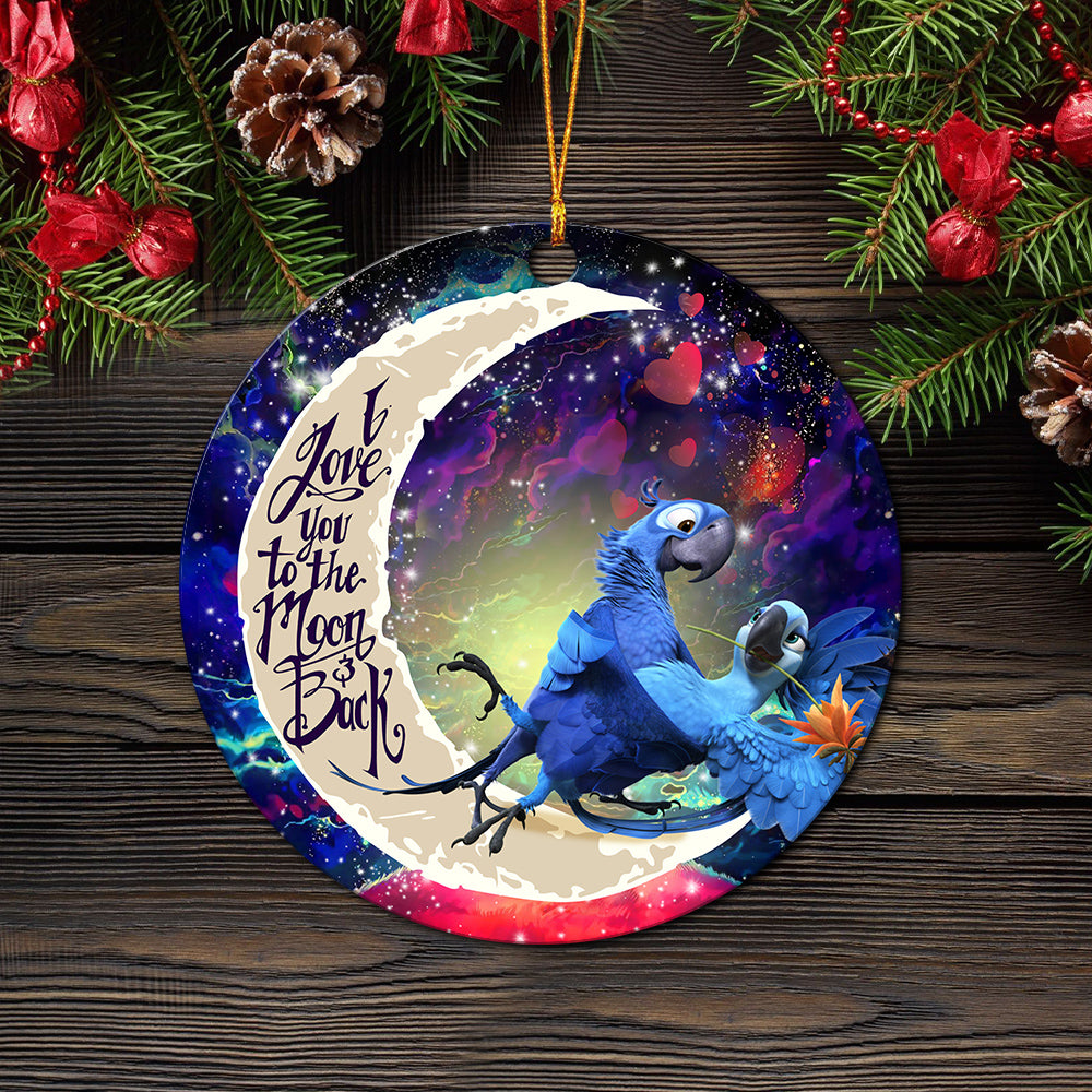 Love You To The Moon Galaxy  Circle Ornament - Perfect Holiday