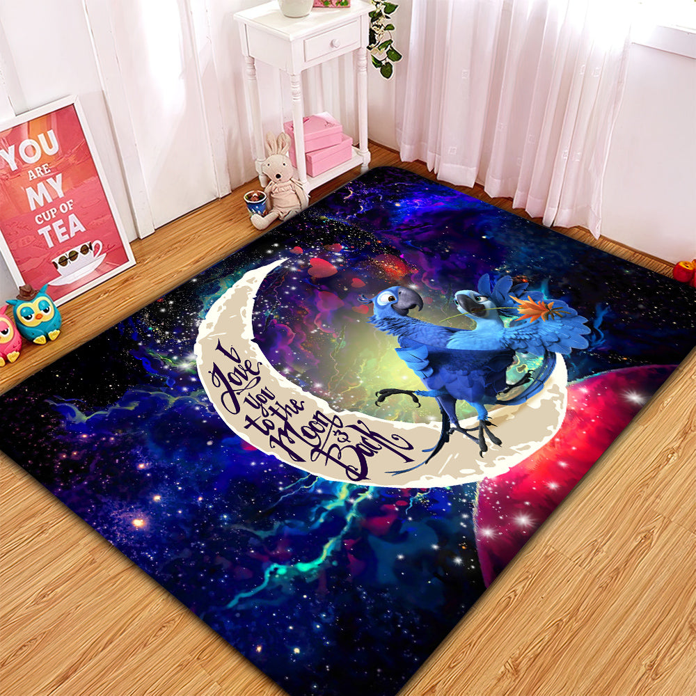 Love You To The Moon Galaxy Rectangle Rug for Home Room Decor - Rio Blu & Jewel