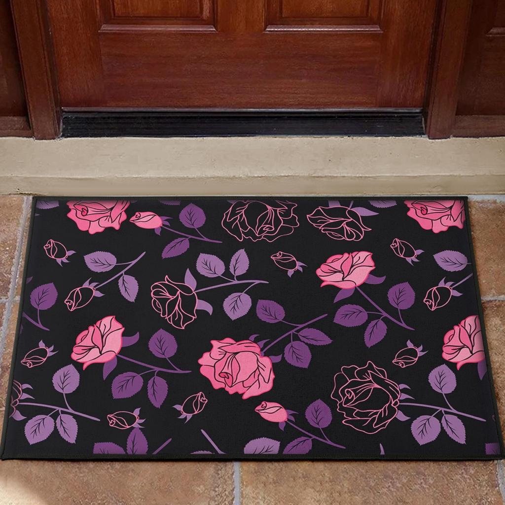 Floral Rose Design Indoor Outdoor Entrance Doormat