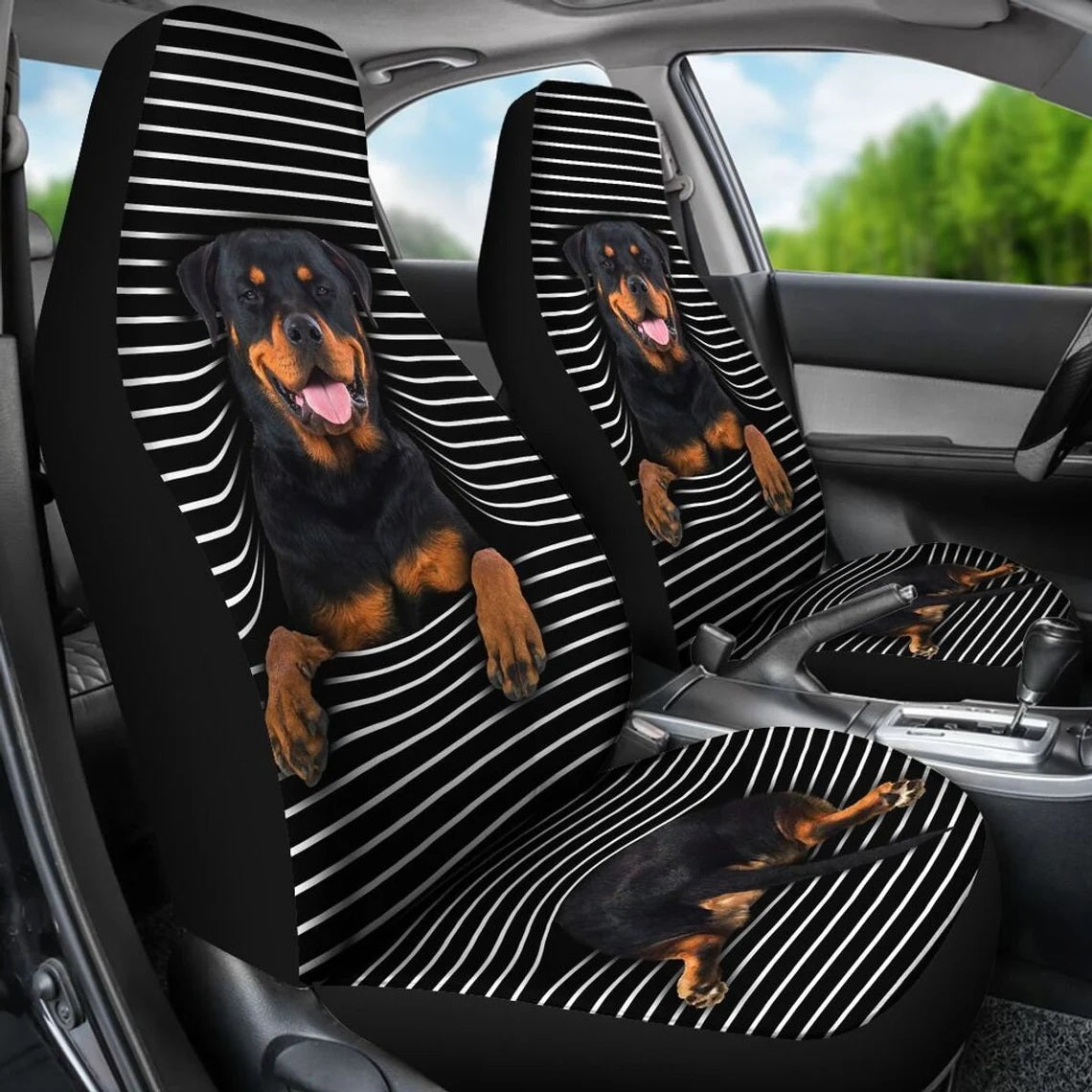 Rottweiler Dog Seat Covers - Custom Car Interior Protection