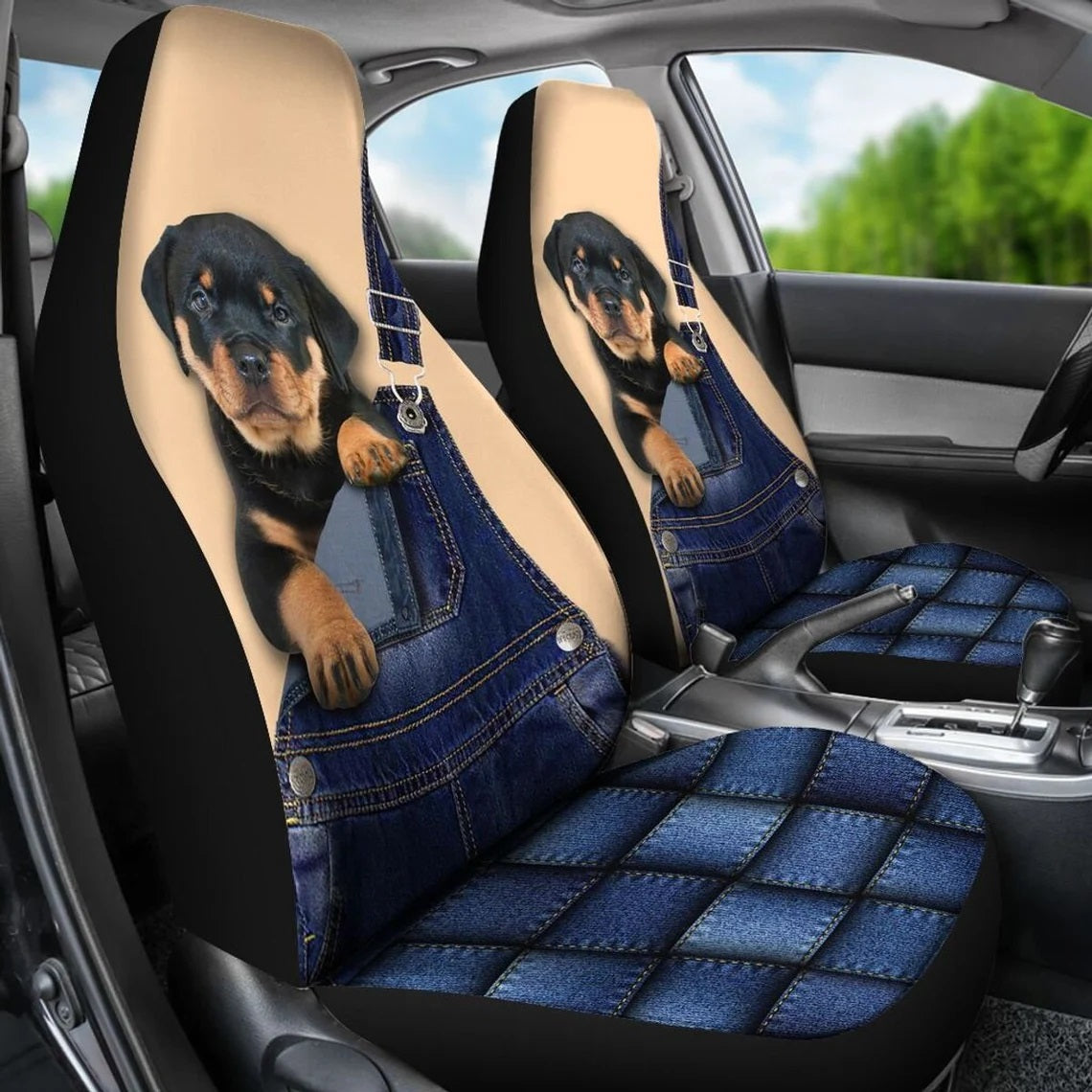 Cute Custom Rottweiler Car Seat Covers for Pets and Dogs