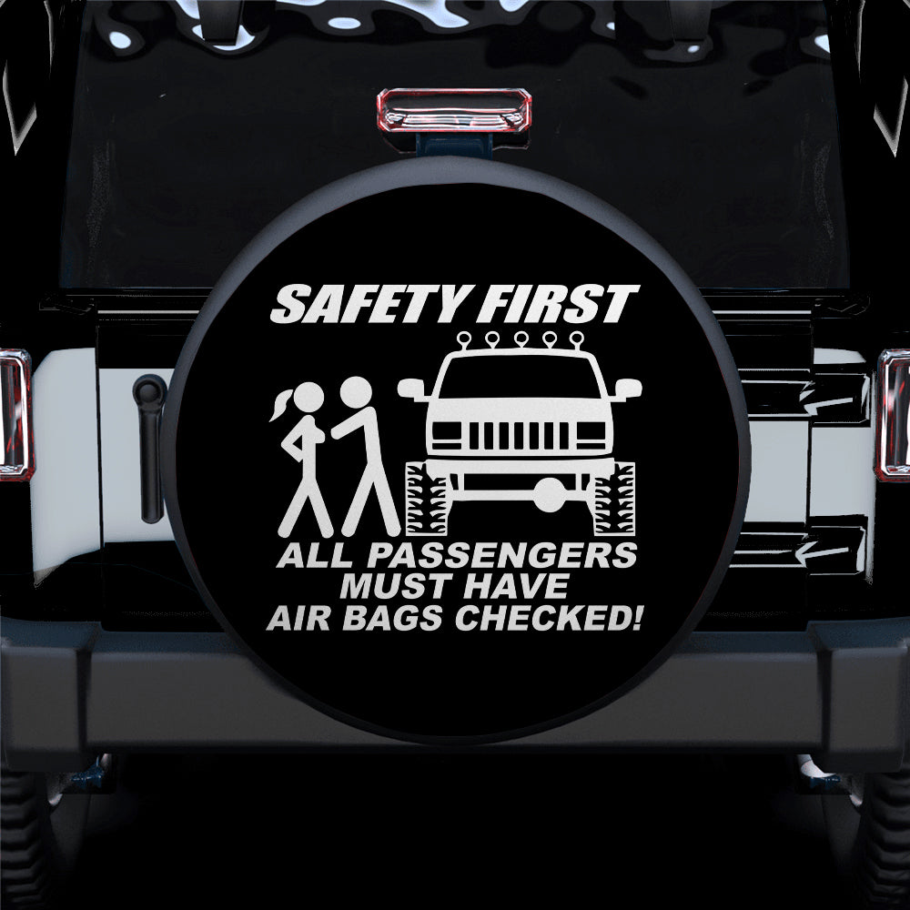 Funny Couples Jeep Tire Cover - Safety First Gift for Campers