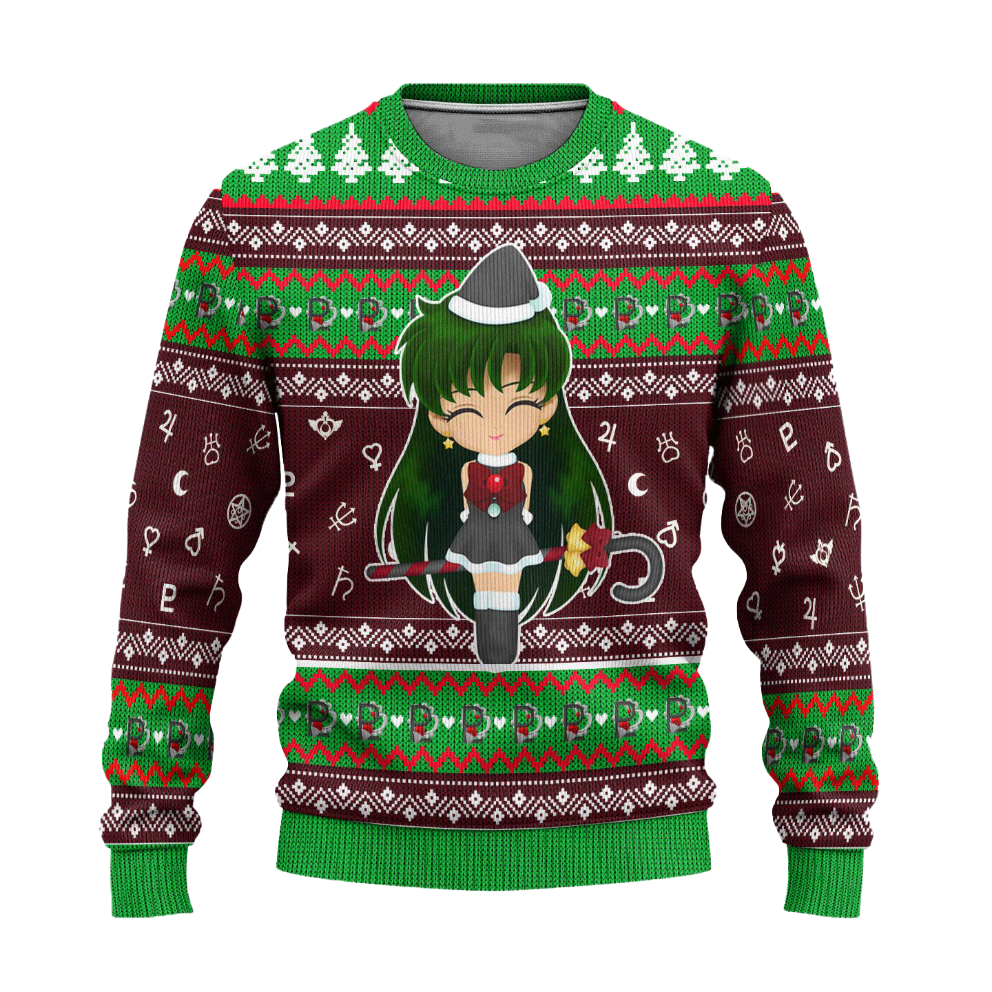 Sailor Moon Christmas Sweater Sailor Pluto Ugly Xmas Gift for Fans