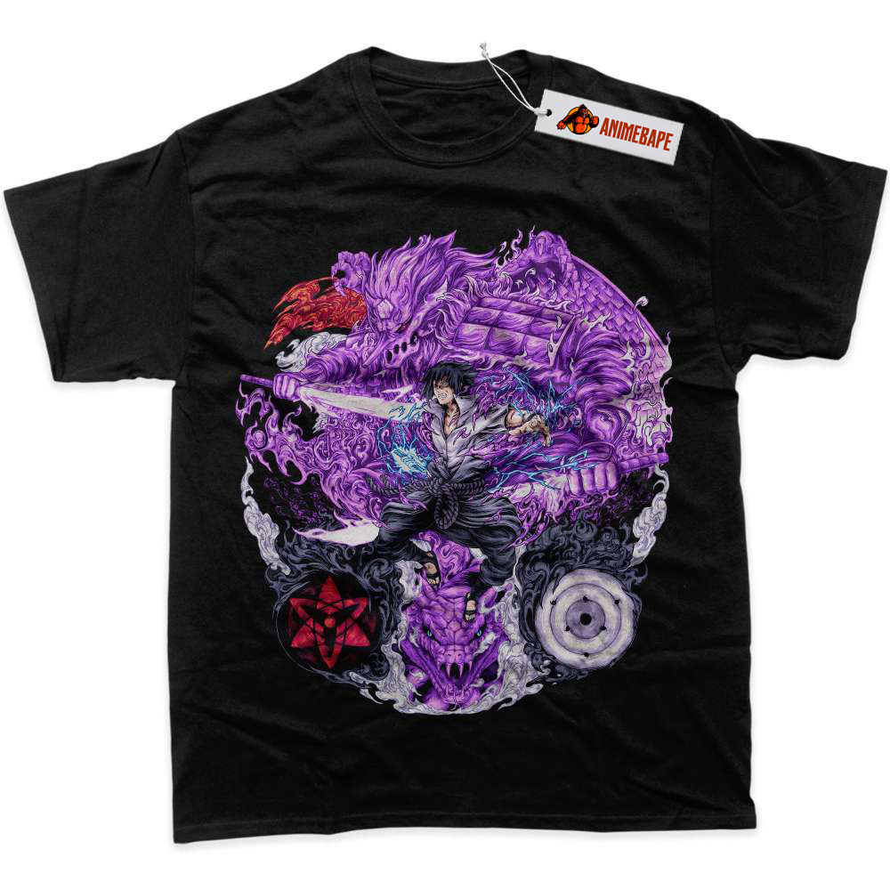 Sasuke Uchiha Naruto Anime Graphic Tee Shirt for Fans