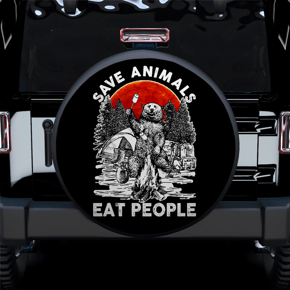 Save Animals Eat People Spare Tire Cover for Jeep Campers Gift