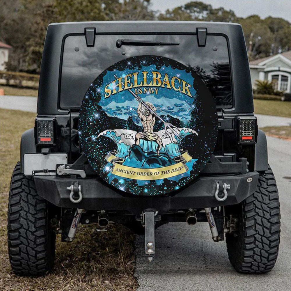 US Navy Jeep Spare Tire Cover Gift for Campers and Off-Roaders - AnimeBape