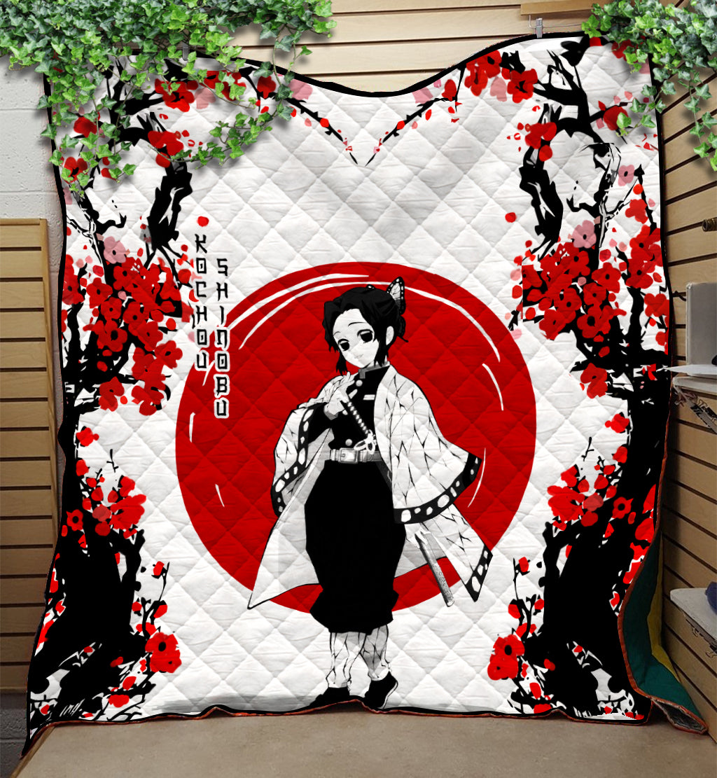 Shinobu Demon Slayer Quilt Blanket - Japan Style Bedding Accessory