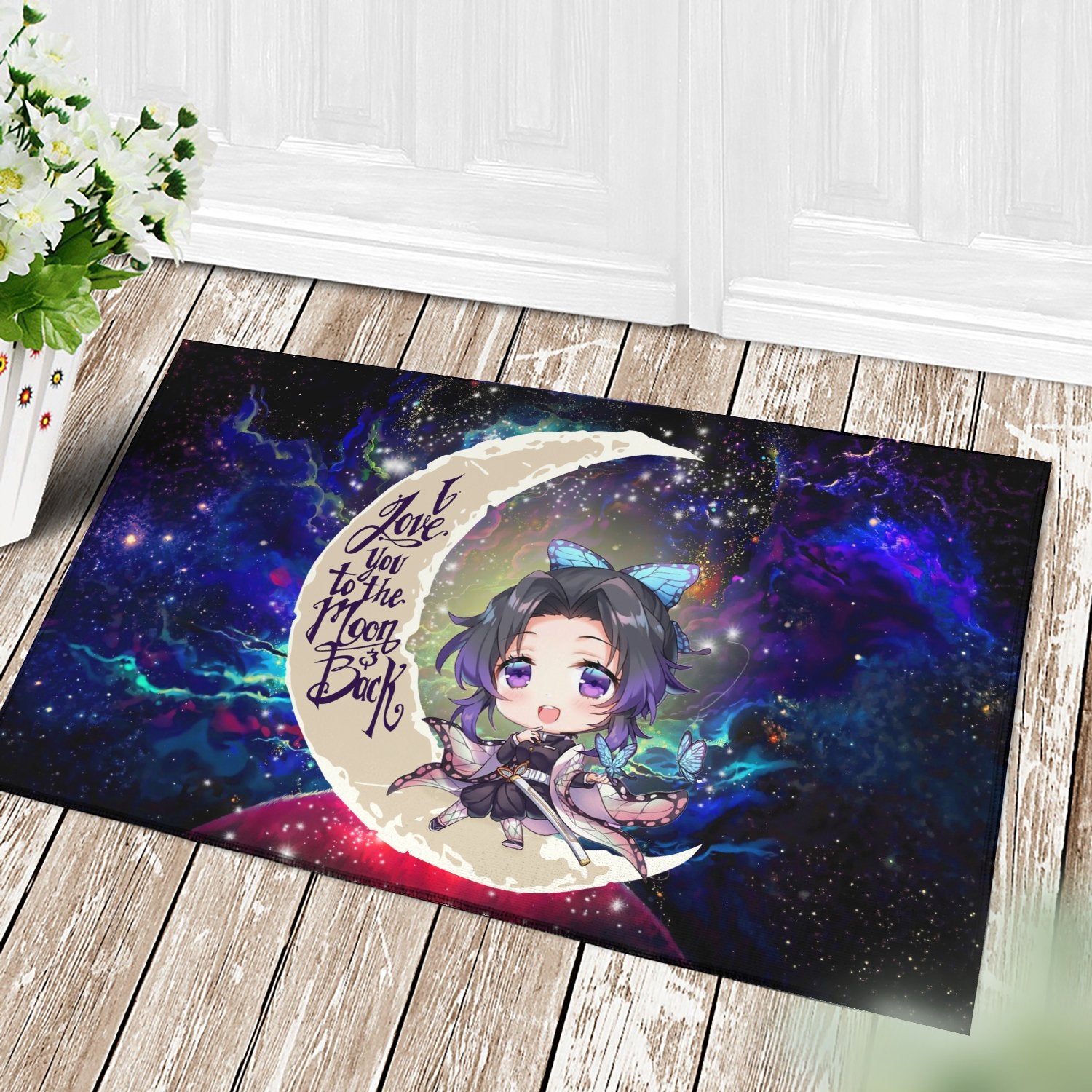 Shinobu Demon Slayer Doormat – Love You To The Moon Back Home Decor