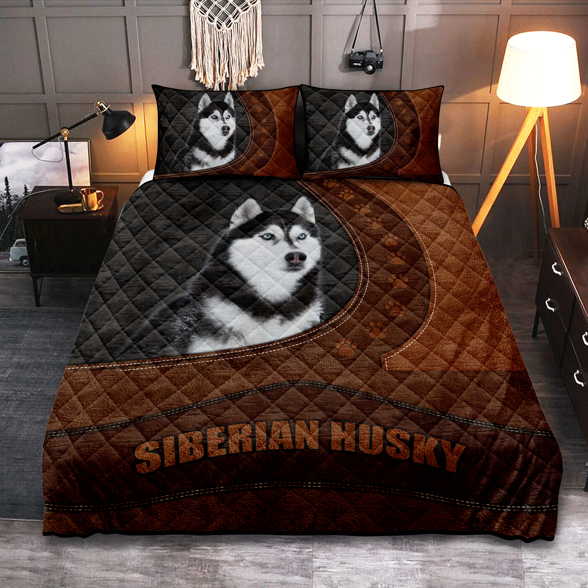 Siberian Husky Bed Sets - Cozy Quilt for Dog Lovers