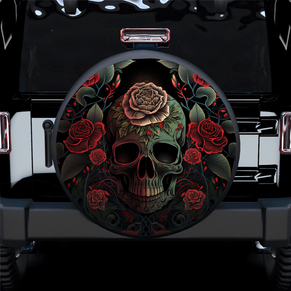 Skull Rose Jeep Tire Cover - Perfect Gift for Campers