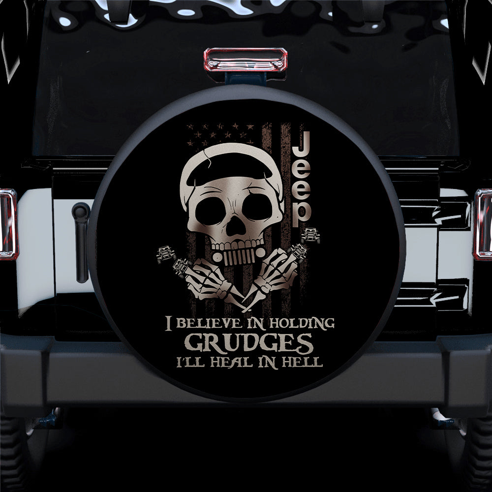Skull Jeep Spare Tire Cover - I Believe In Holding Grudges Gift
