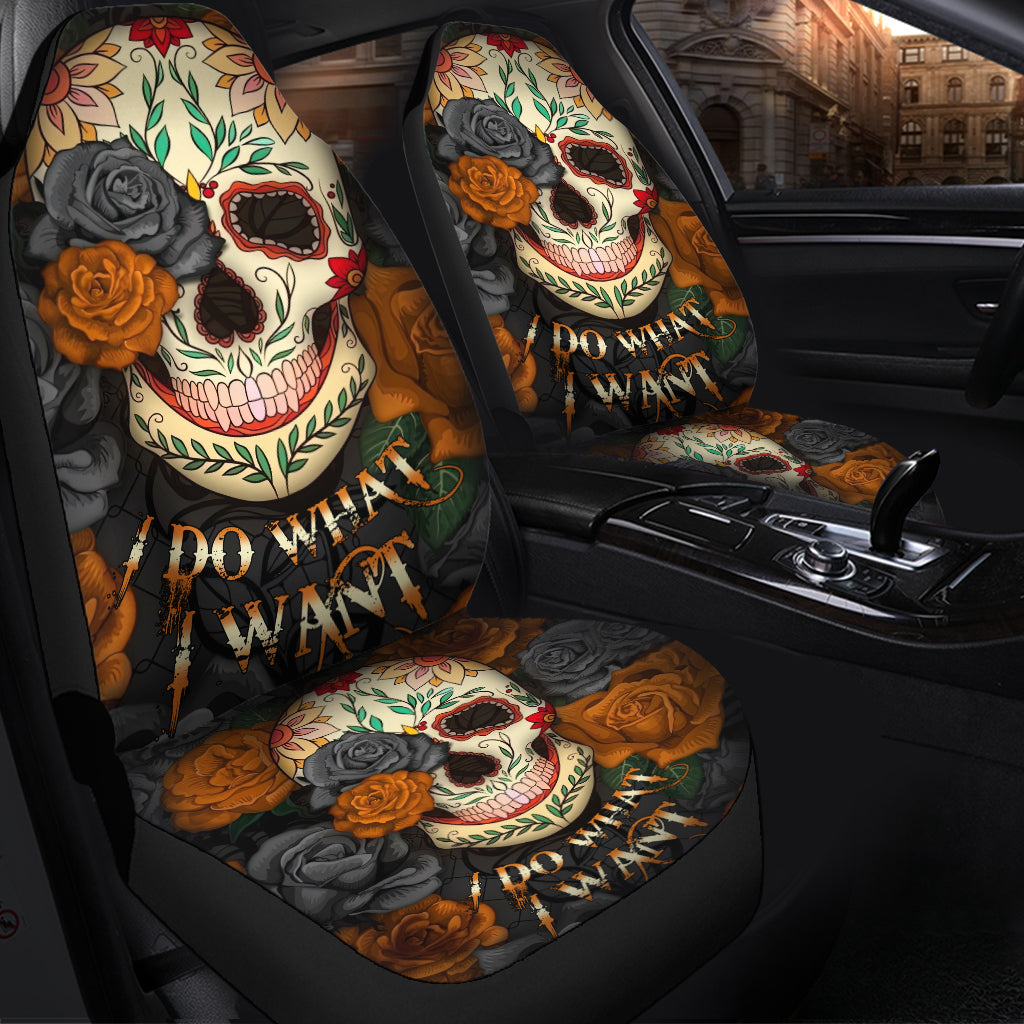 Skull Mandala Design I Do What I Want Car Seat Cover