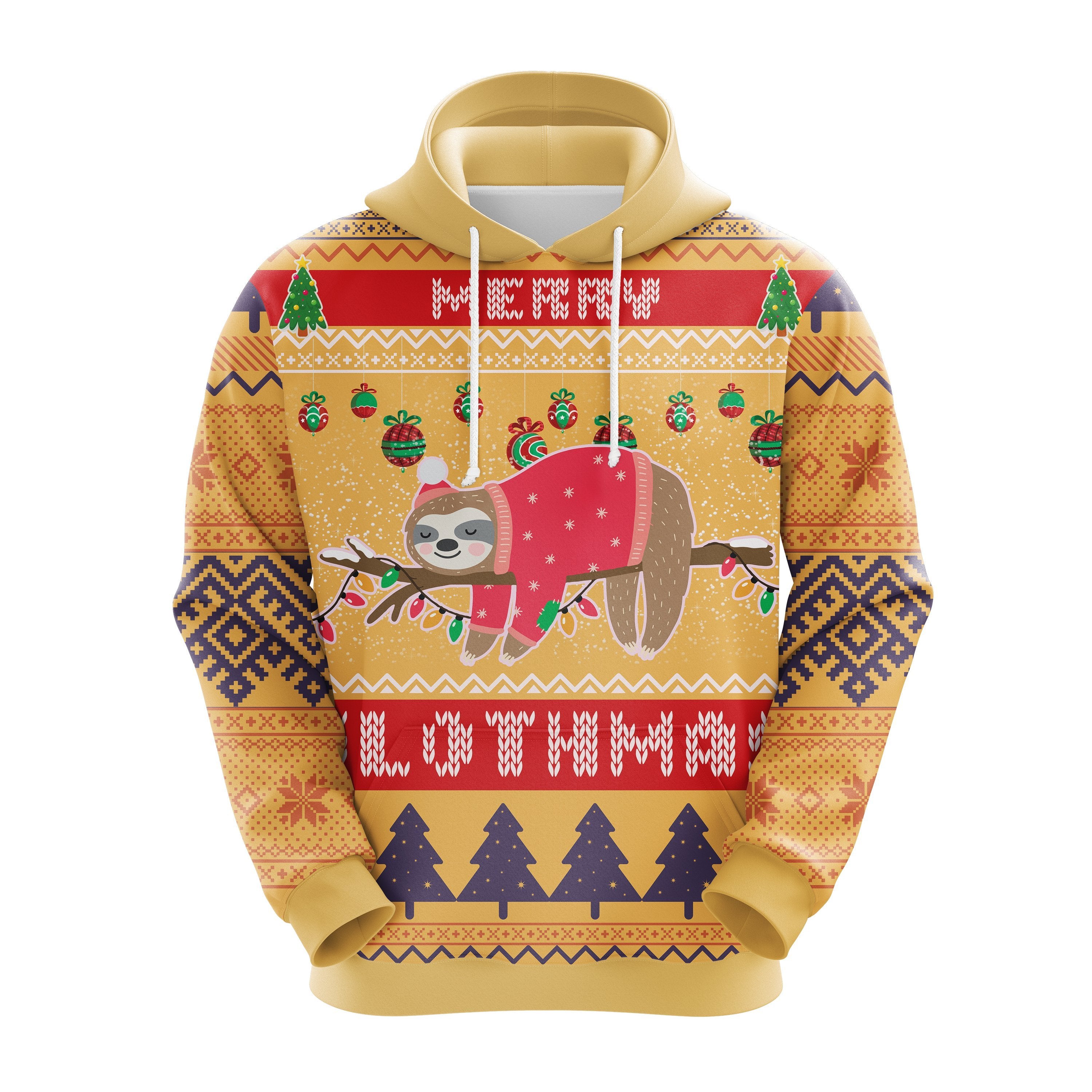 Cute Sloth Christmas Hoodie - Funny Thanksgiving Gift Idea