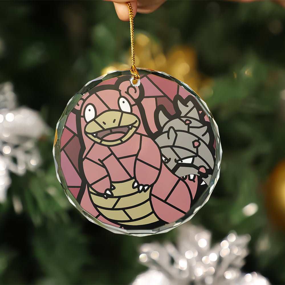 Slowbro Christmas Ornament Gift | Stained Glass Holiday Decor