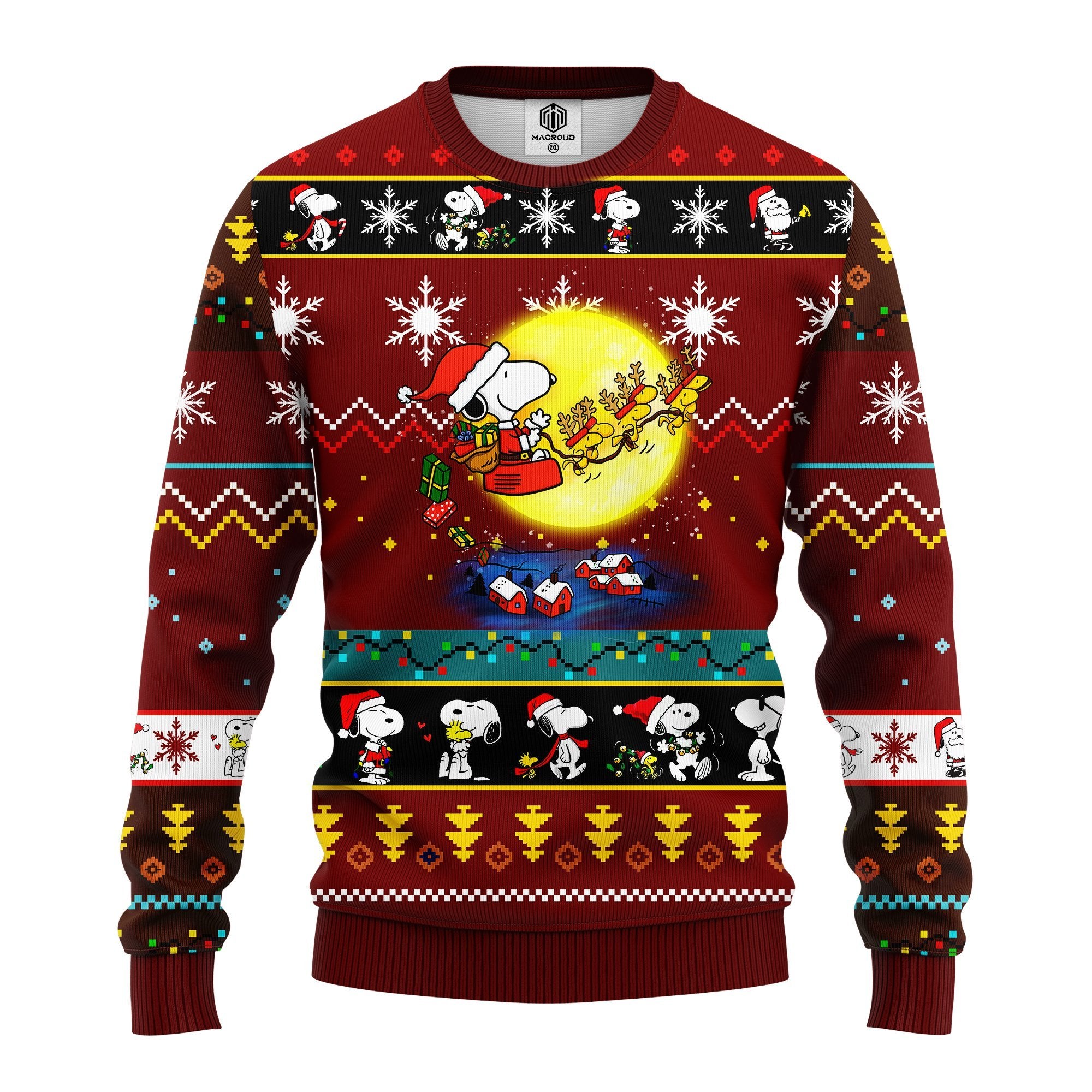 Red Snooby Moon Ugly Christmas Sweater - Perfect Thanksgiving Gift