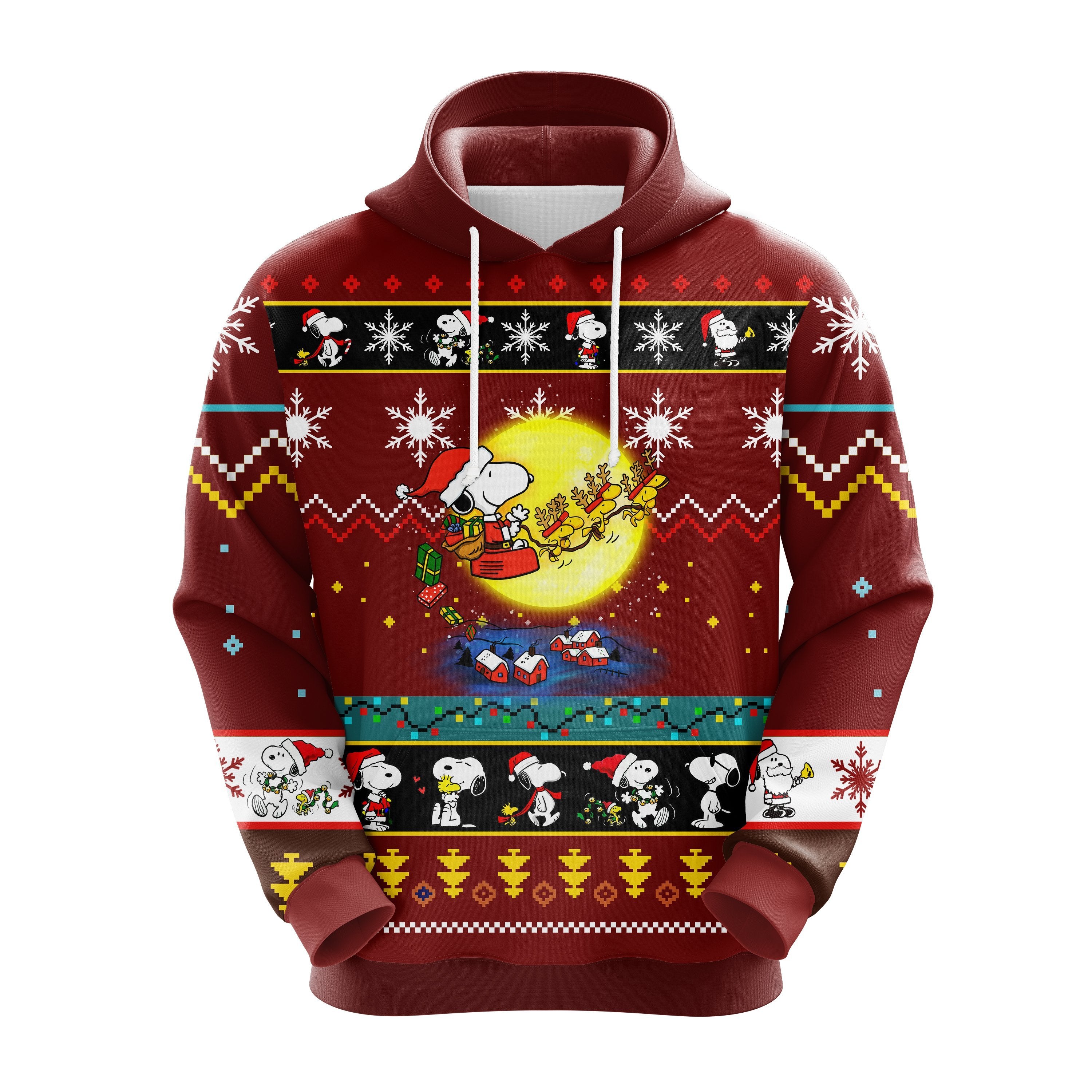 Snoopy Christmas Hoodie Red - Cute Noel Mc Ugly Sweater Gift Idea