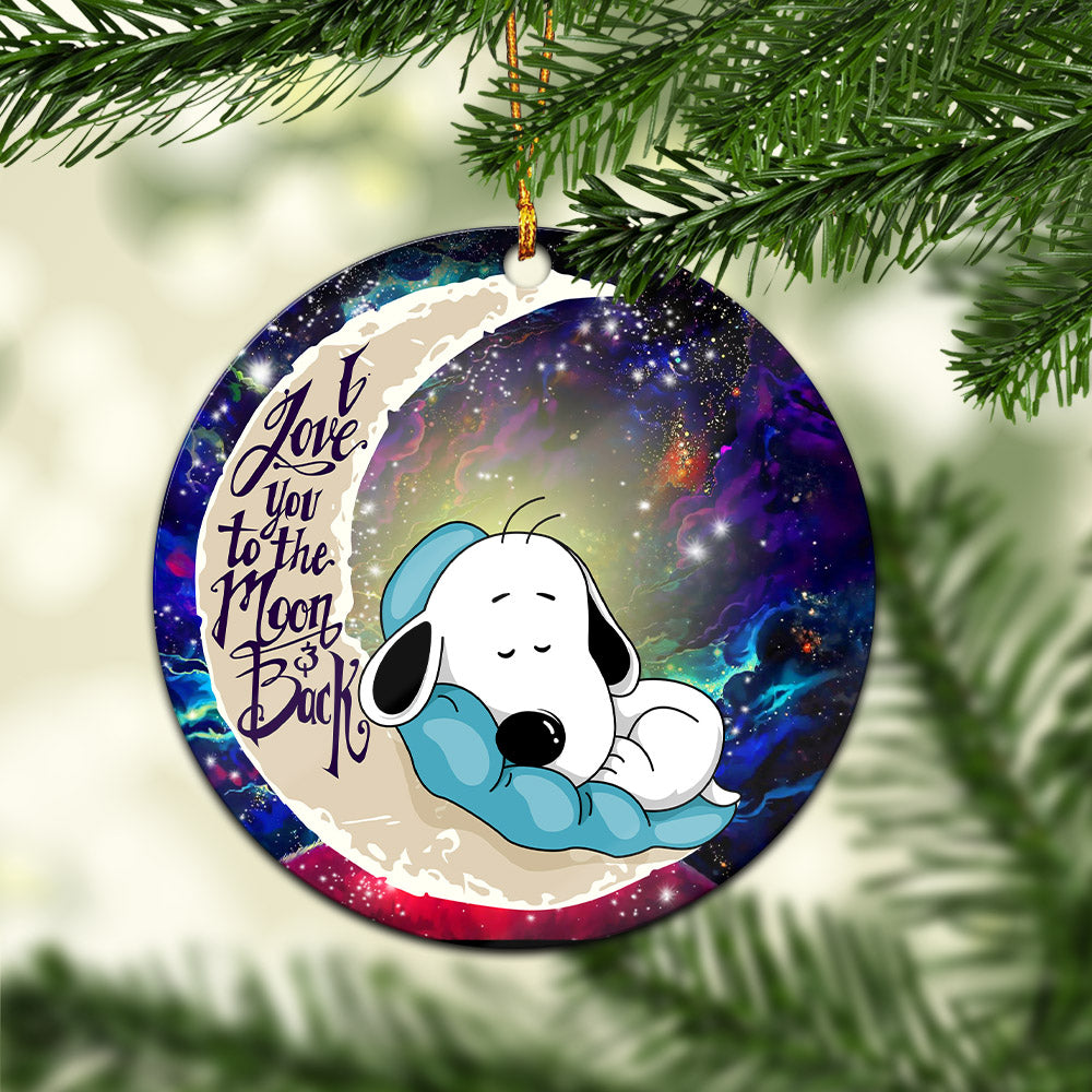 Snoopy Galaxy  Circle Ornament Love You To The Moon Holiday Gift