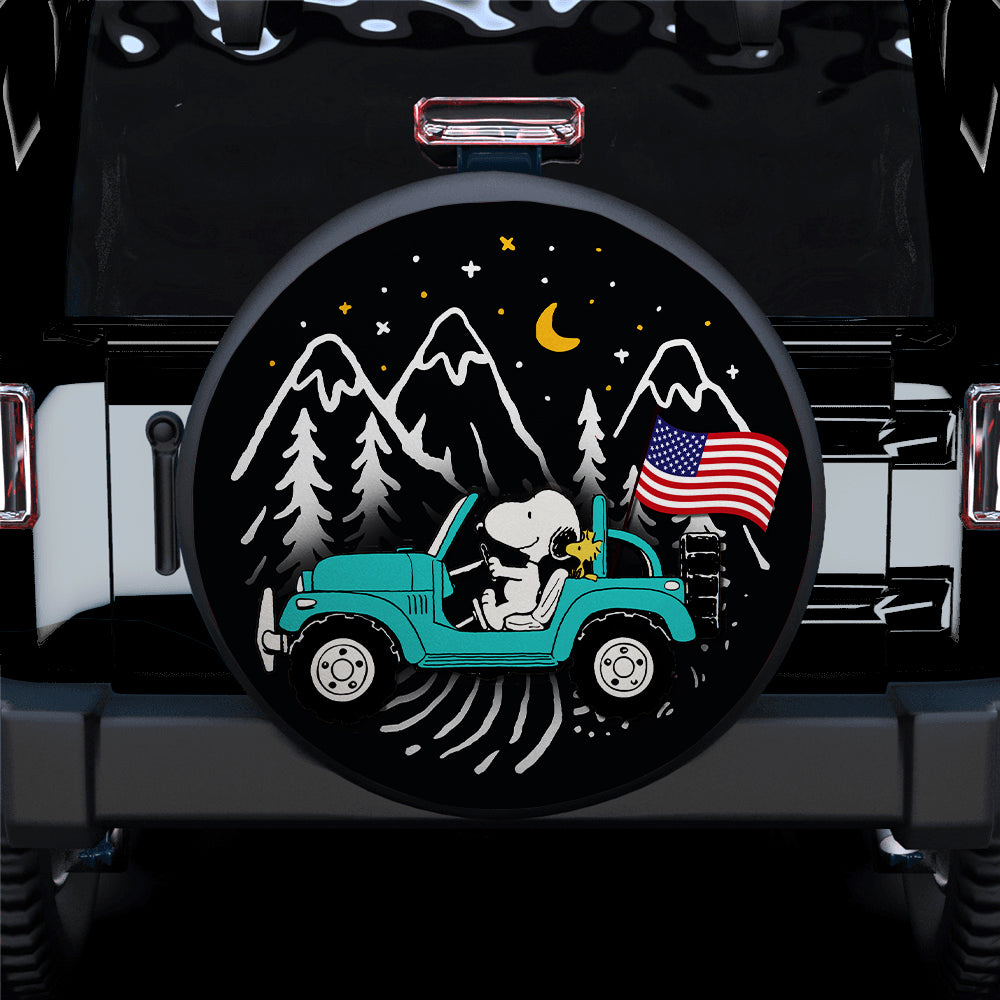 Snoopy Mint Jeep US Flag Mountain Spare Tire Covers for Campers