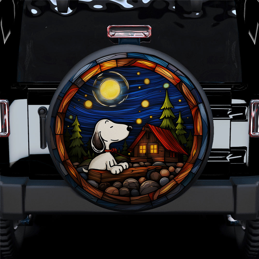 Snoopy Jeep Car Spare Tire Covers Gift for Campers Night Chill