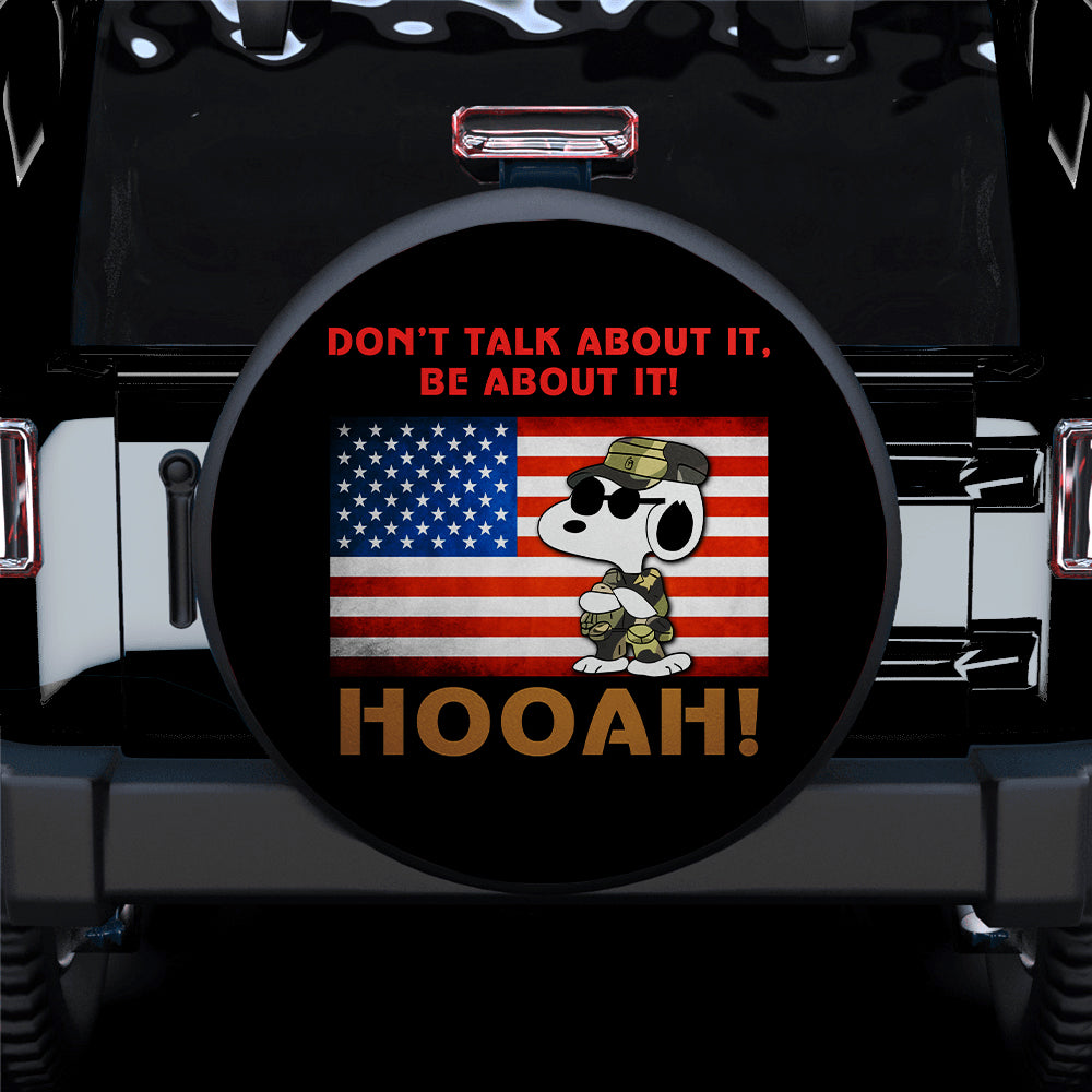 Snoopy USA Flag Jeep Spare Tire Cover - Great Gift for Campers