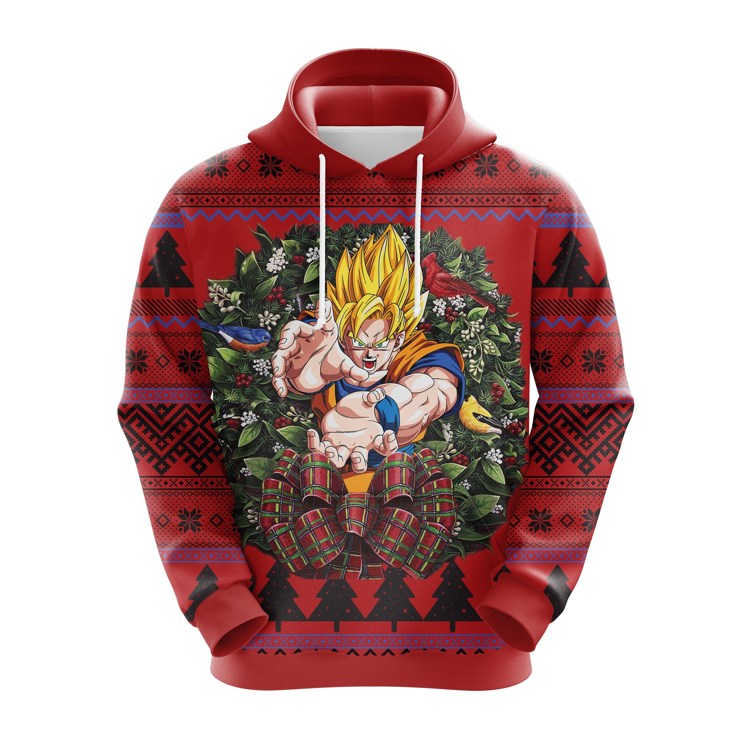 Super Saiyan 2 Goku Christmas Hoodie - Cute Noel Gift Idea
