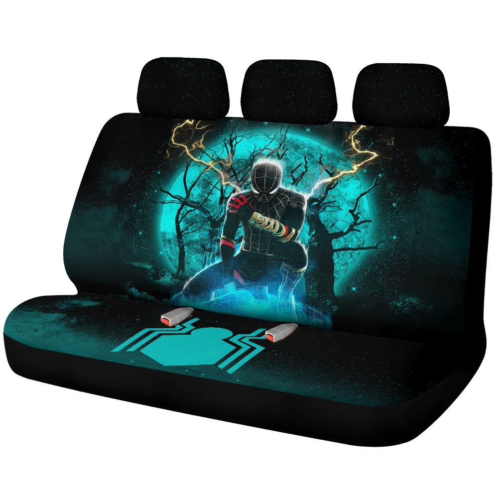 Spider Man Black Suit No Way Home Car Back Seat Covers Decor