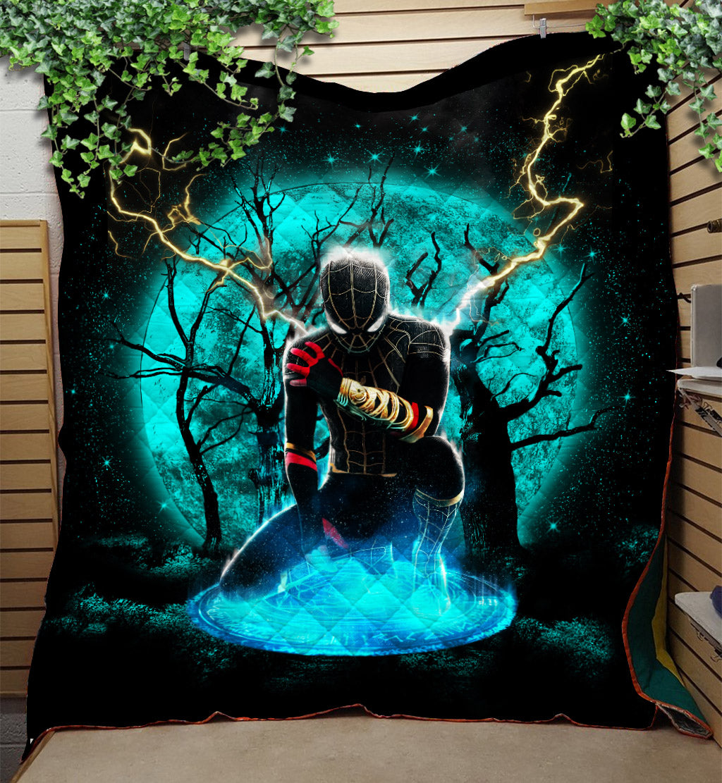 Spider-Man Black Suit Quilt Blanket - No Way Home Moonlight Edition