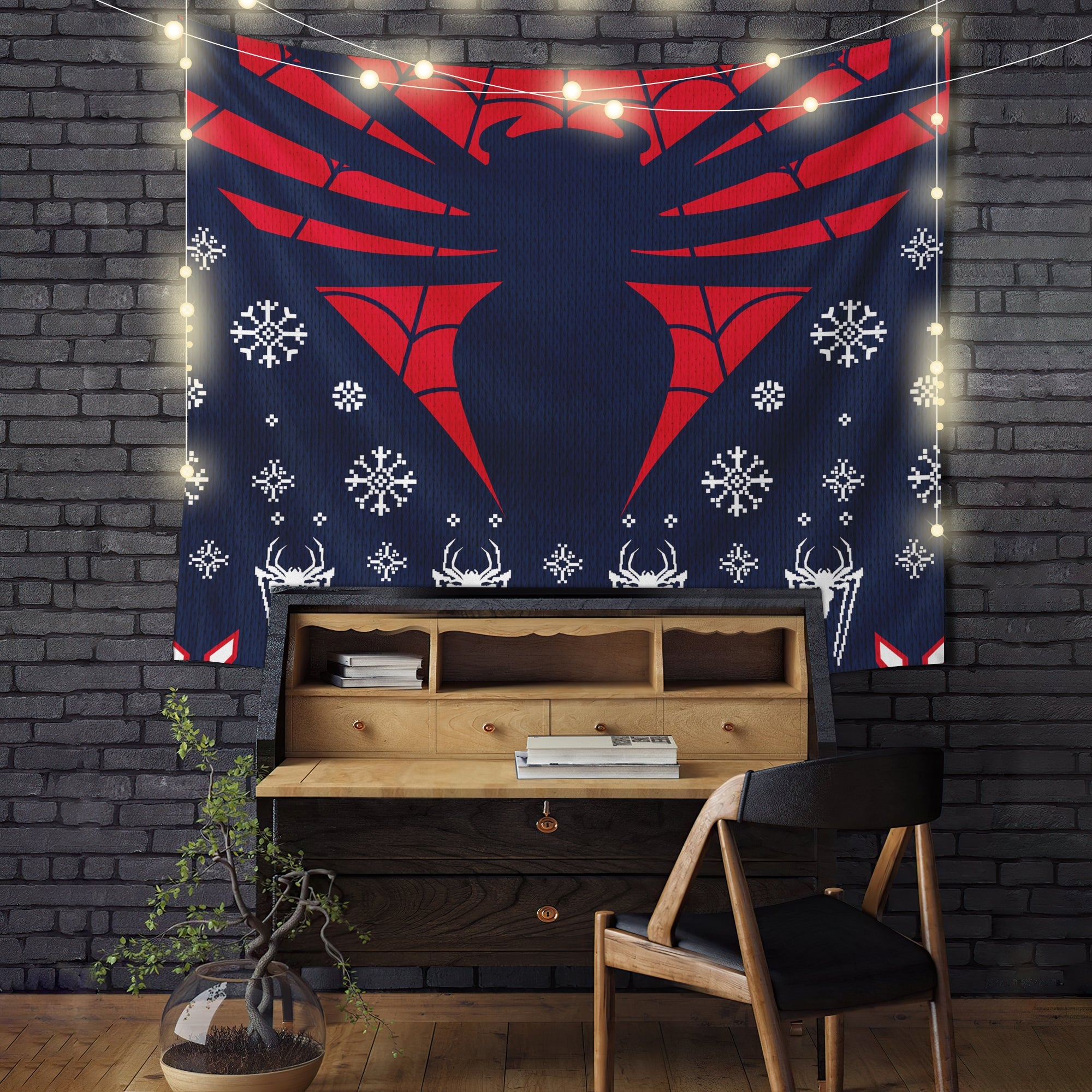 Spider Man Christmas Tapestry Holiday Room Decor Spider