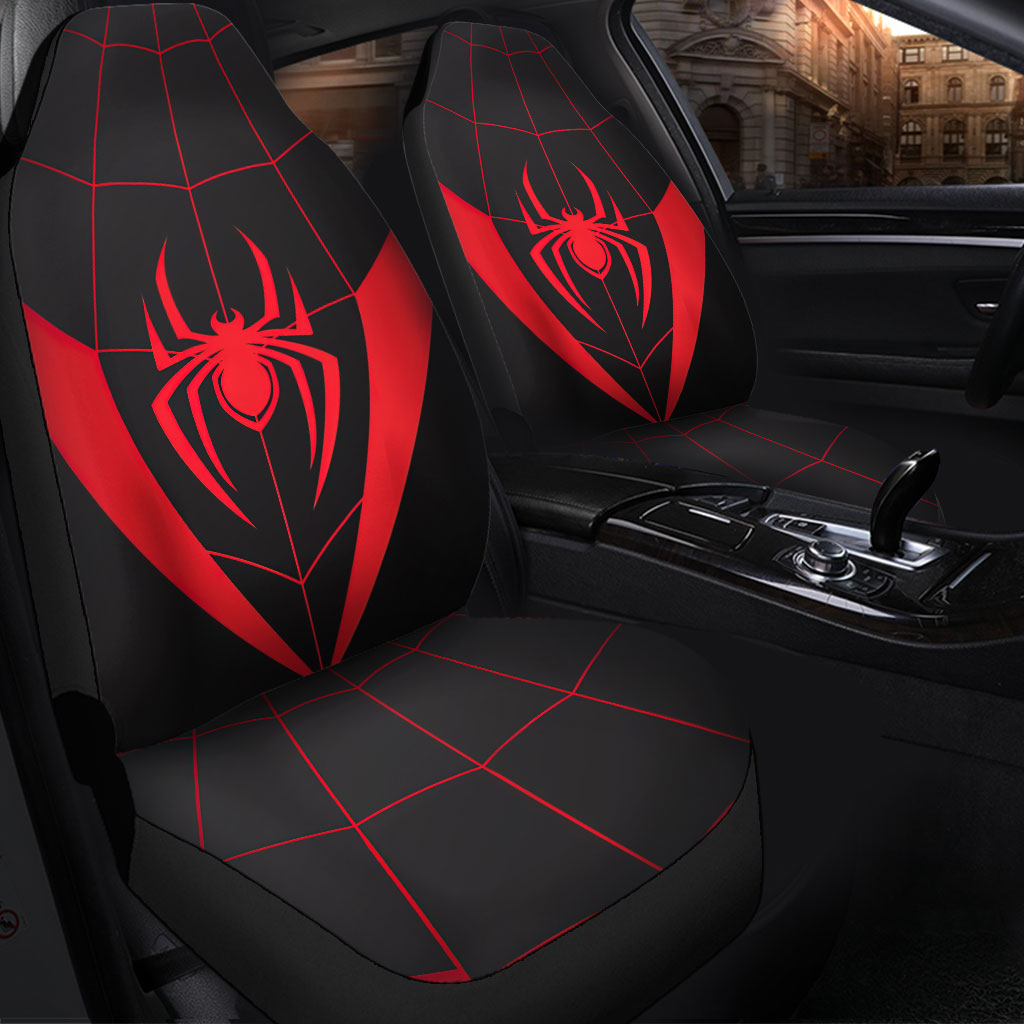 Custom Printed Spider Red Car Seat Covers for Vehicles