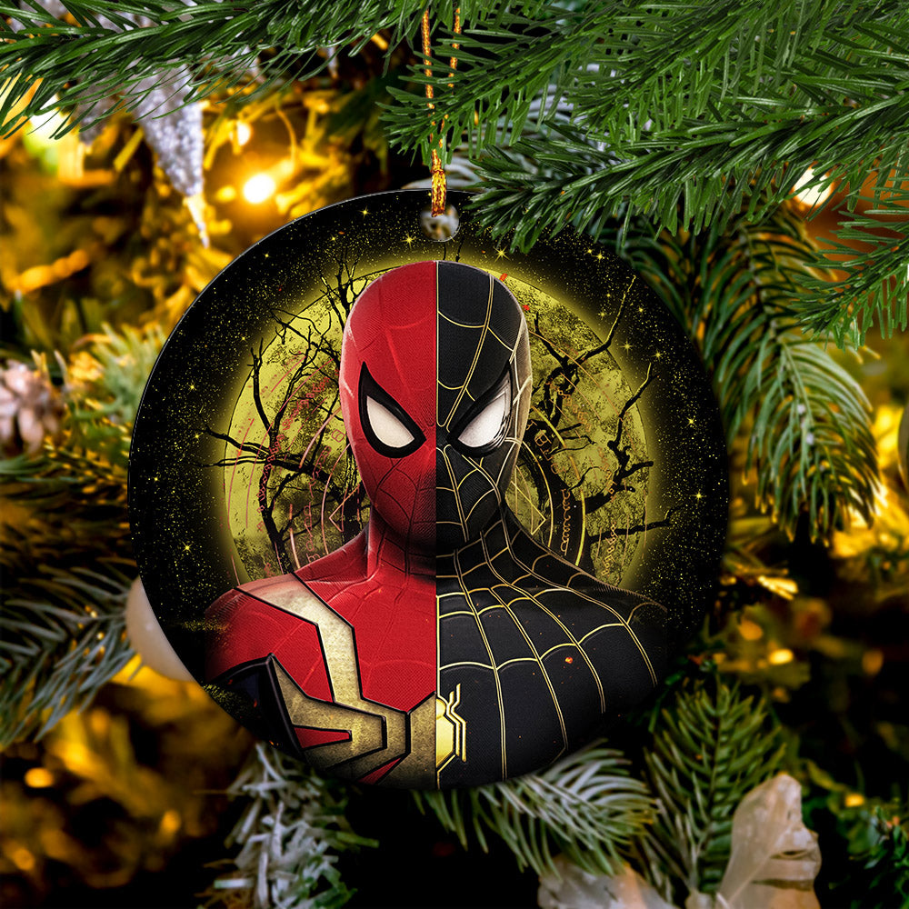Spiderman Black Suit Moonlight  Circle Ornament Holiday Gift