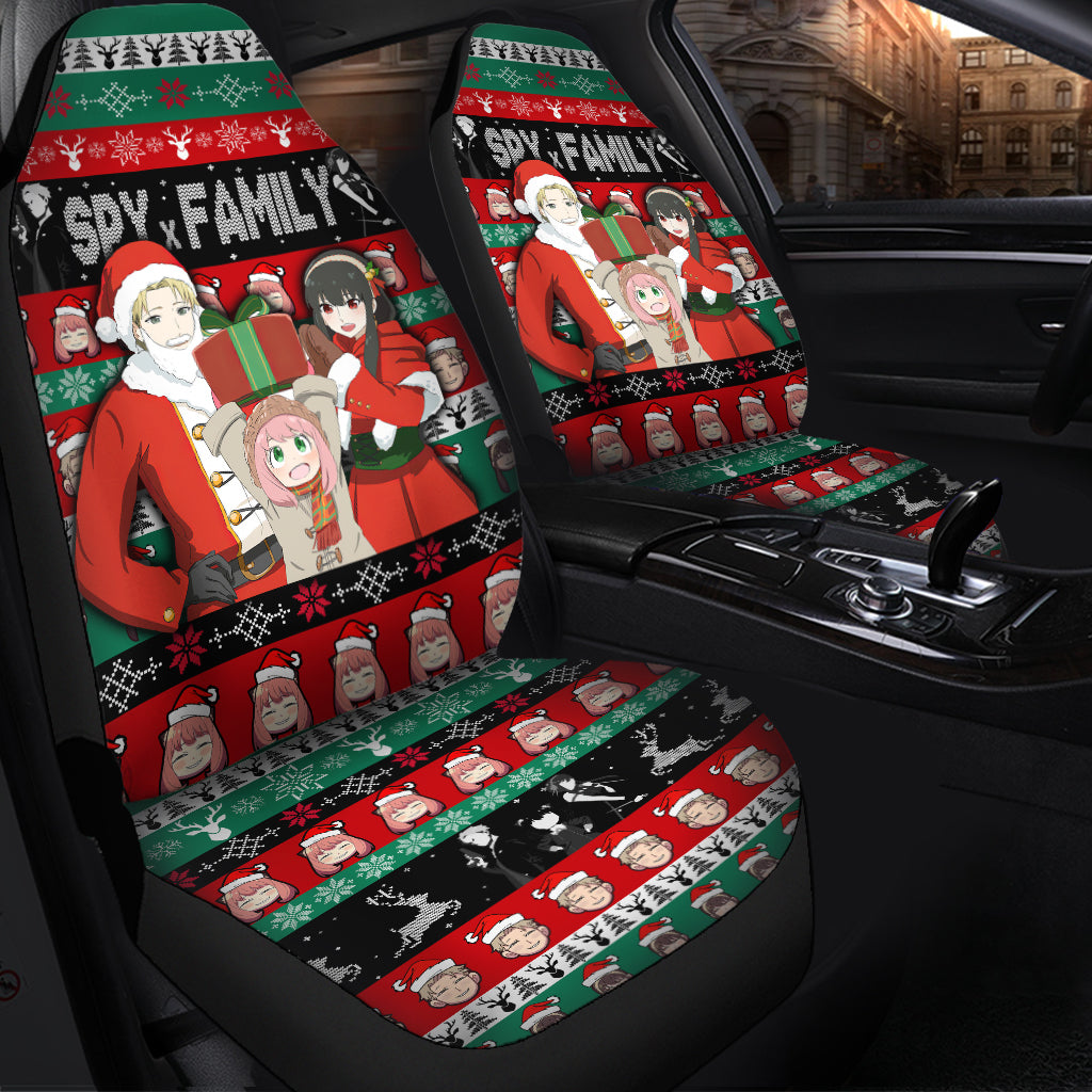 Premium Custom Christmas Car Seat Covers - Spy X Family Decor