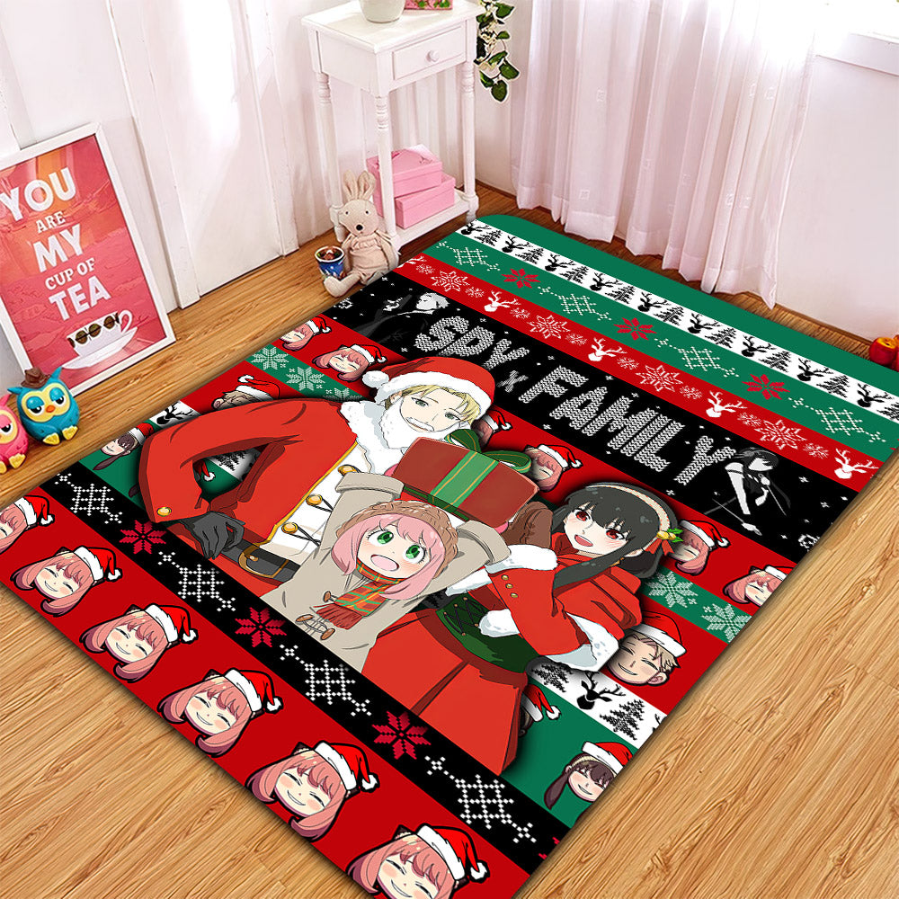 Spy X Family Christmas Rectangle Rug for Home Room Decor Carpet