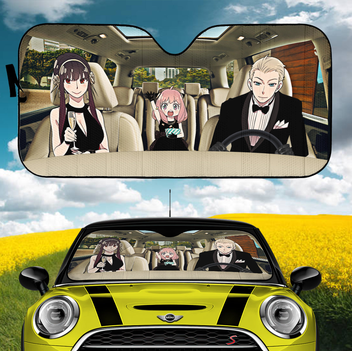 Spy X Family Anime Car Windshield Sunshades Auto Accessories