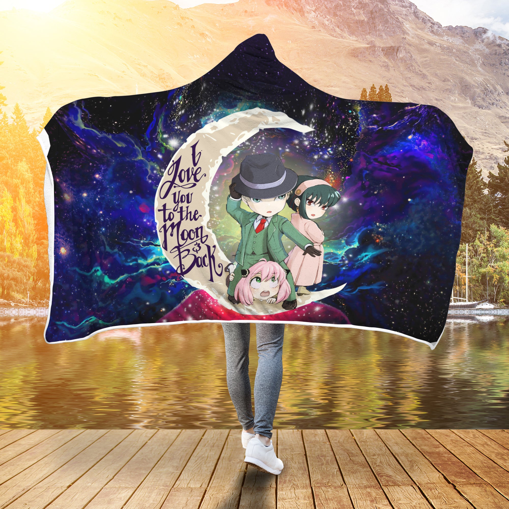 Spy X Family Love You To The Moon Galaxy Hooded Blanket Economy
