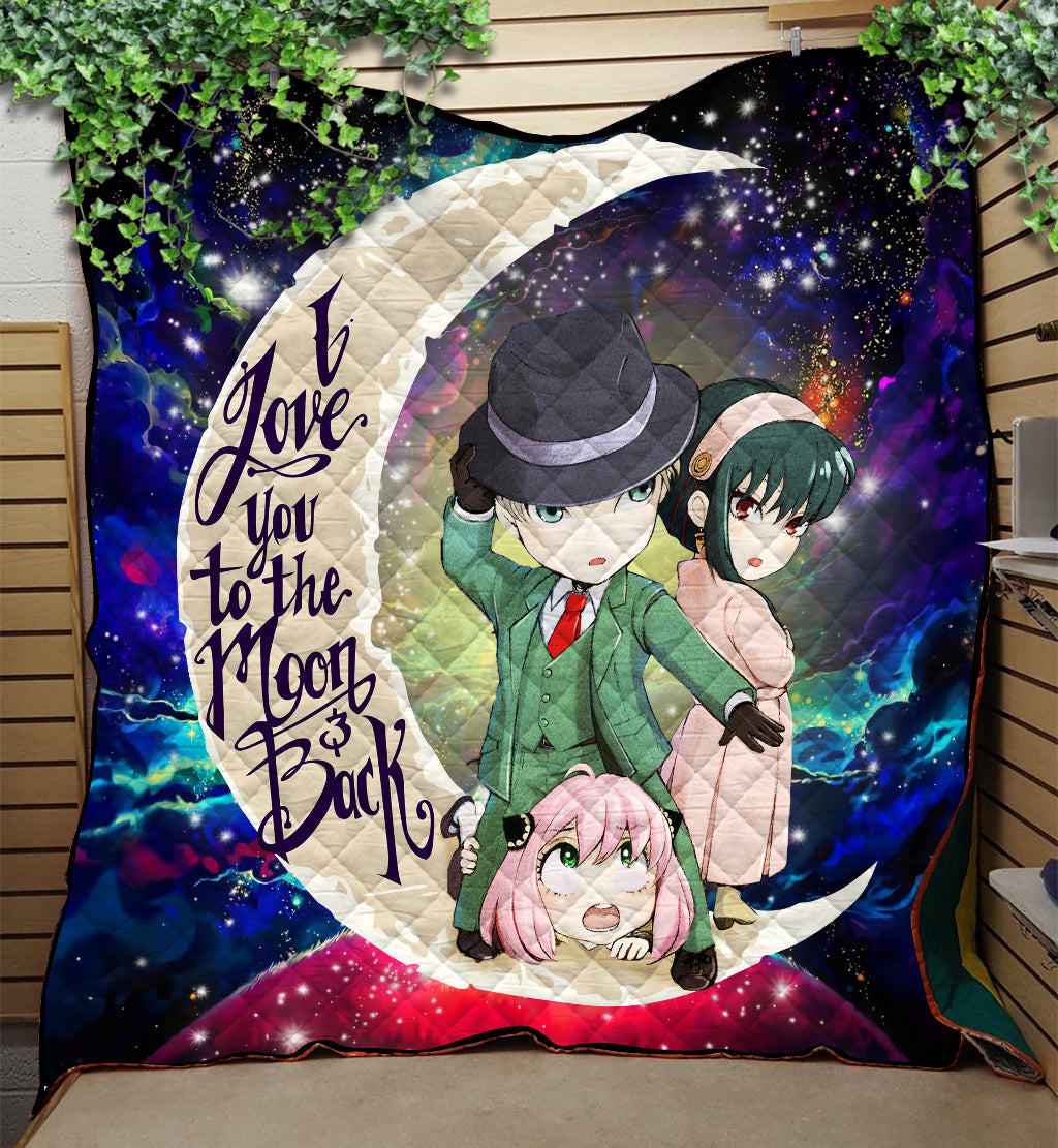Spy X Family Galaxy Quilt Blanket - Love You To The Moon Design