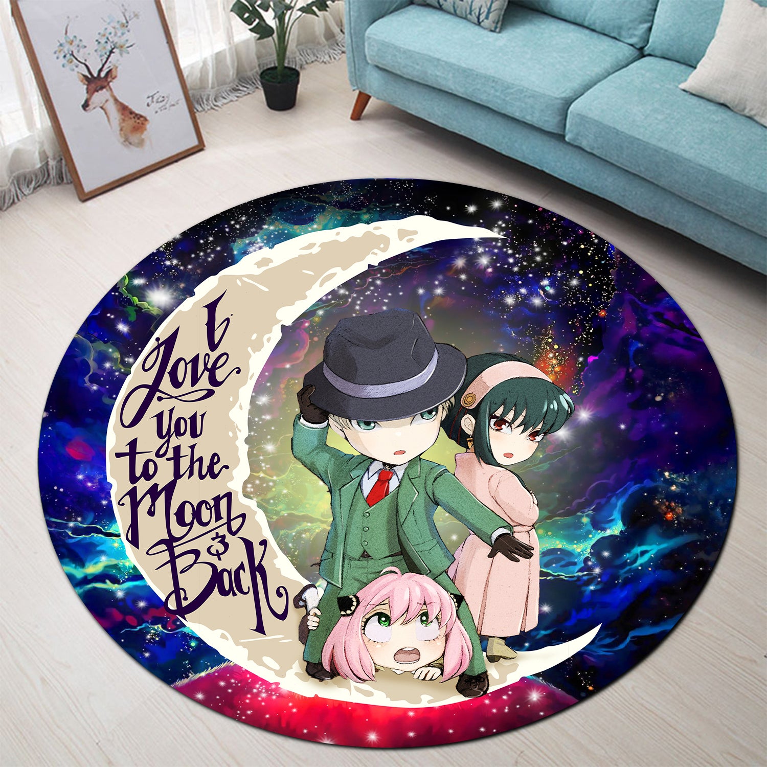 Spy x Family Galaxy Round Carpet Rug for Bedroom Living Room Decor