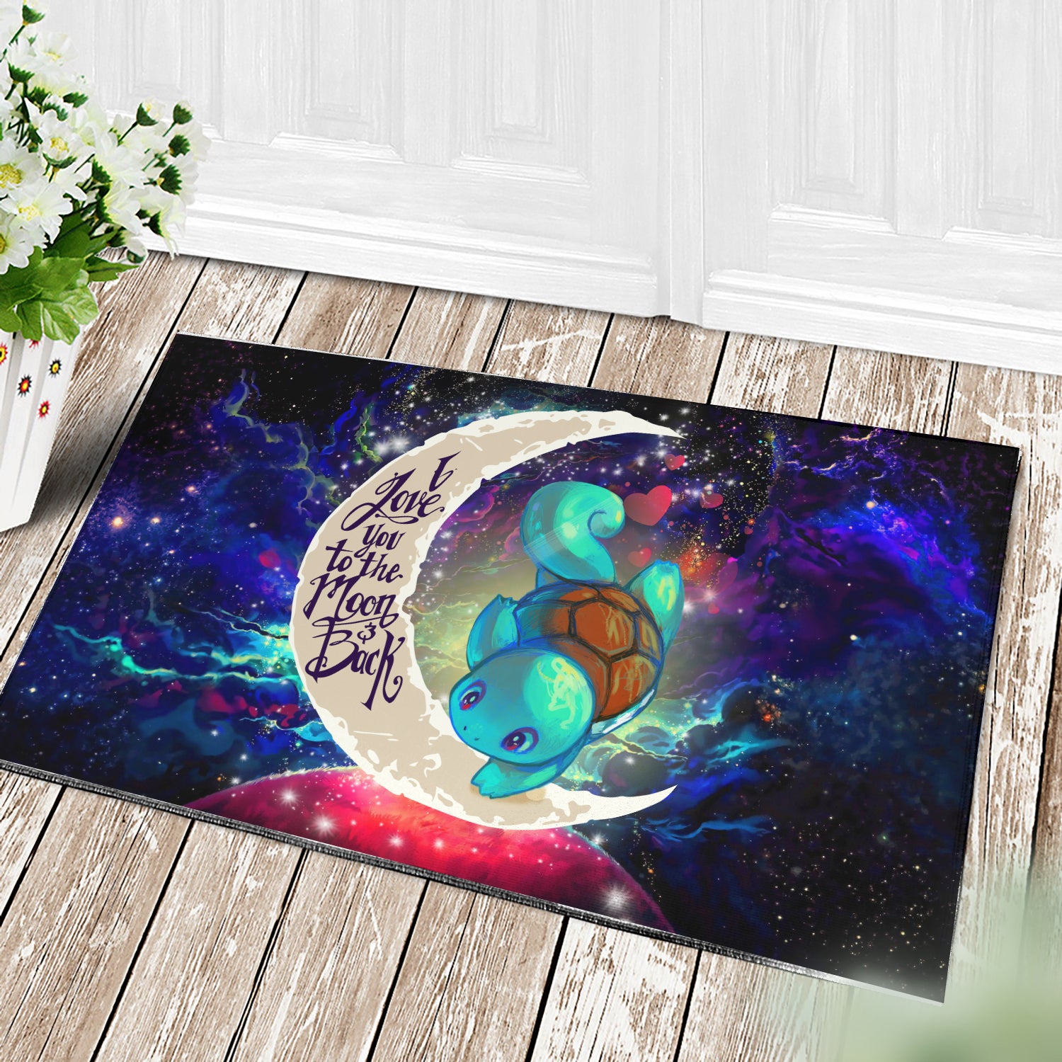 Squirtle Pokemon Galaxy Doormat - Love You To The Moon Home Decor