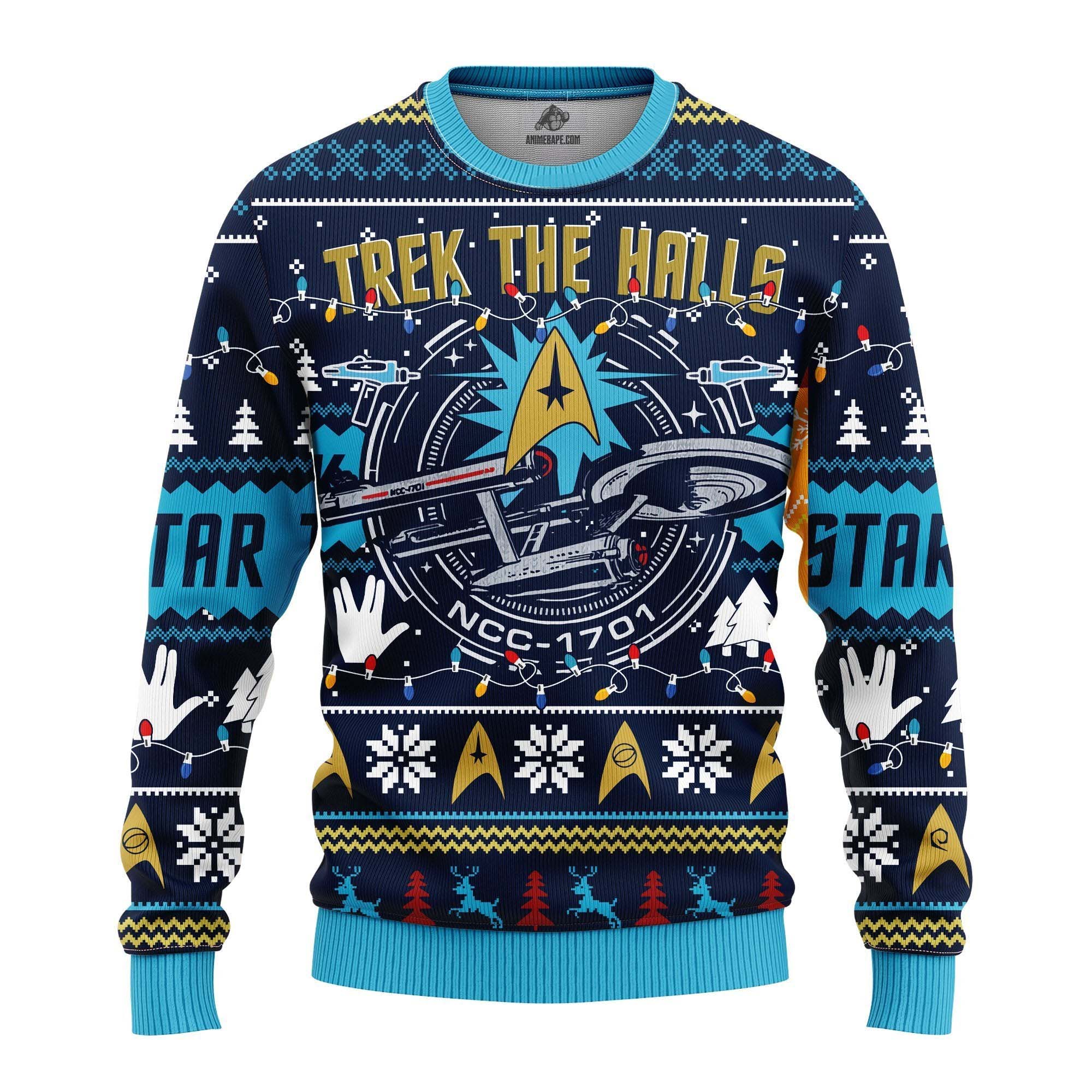 star-trek-3d-ugly-christmas-sweater-amazing-gift-idea-thanksgiving-gift-5485h Star Trek 3D Ugly Christmas Sweater Perfect Thanksgiving Gift Idea - Image 1