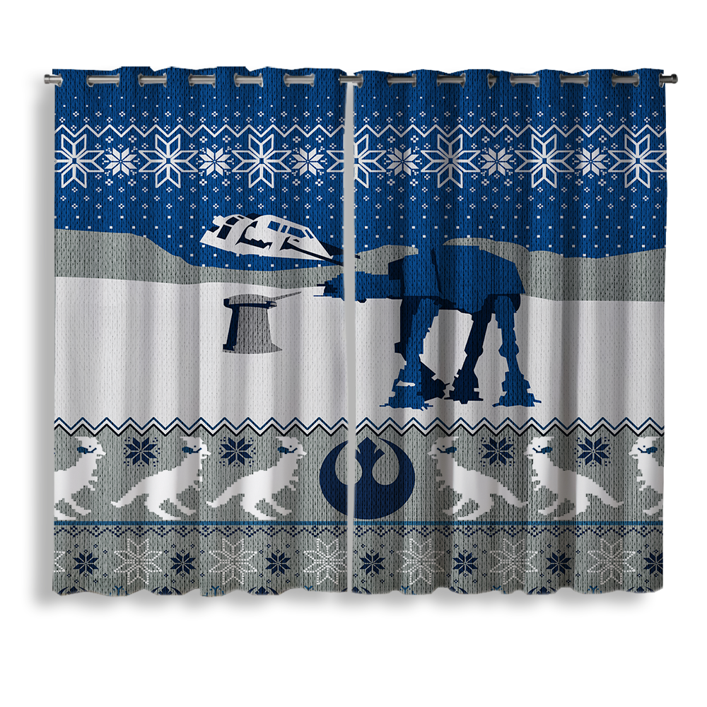 Star Wars Themed Blue Curtains for Kids Room - Window Curtain Set