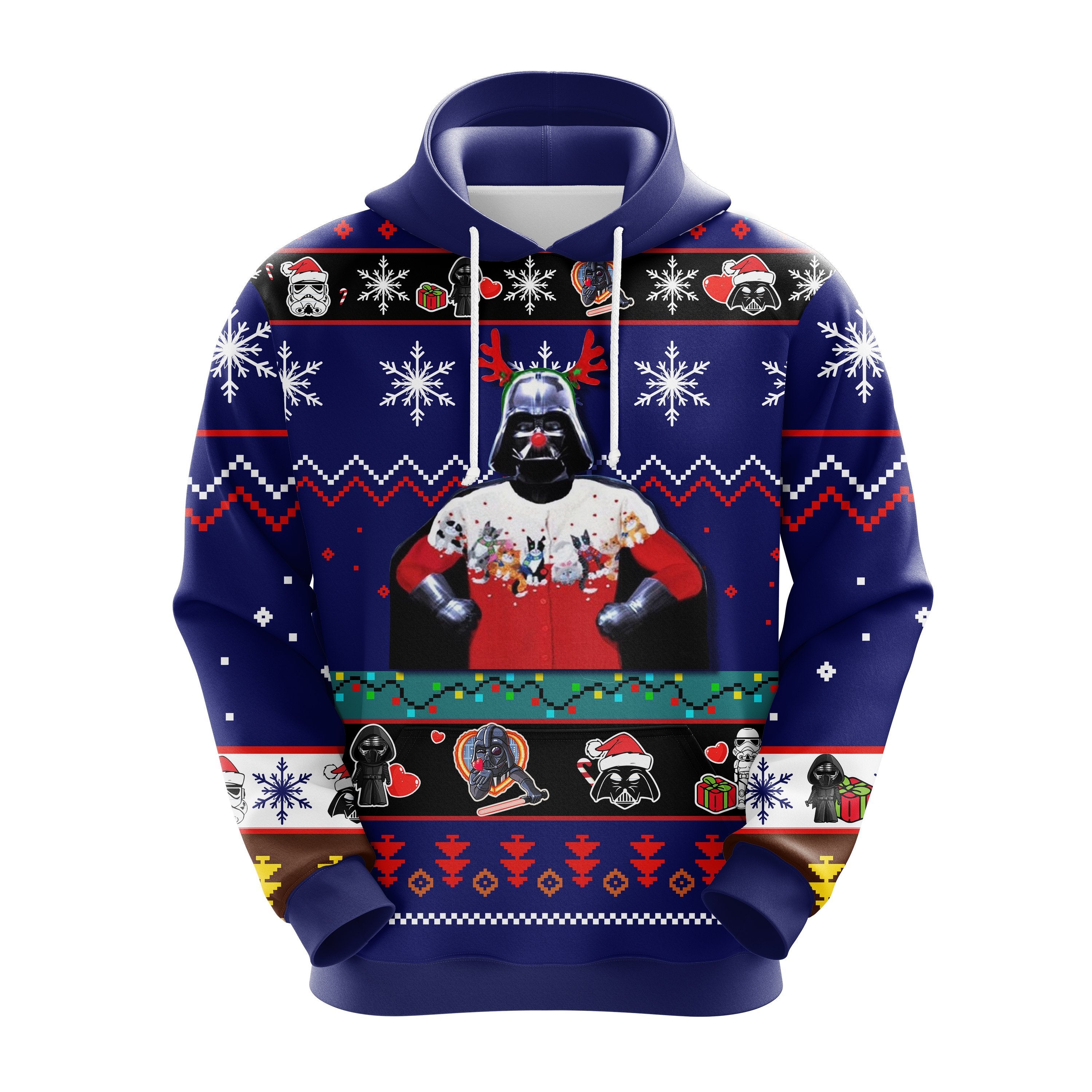 Star Wars Blue Christmas Hoodie - Cute Noel Mc Ugly Gift for