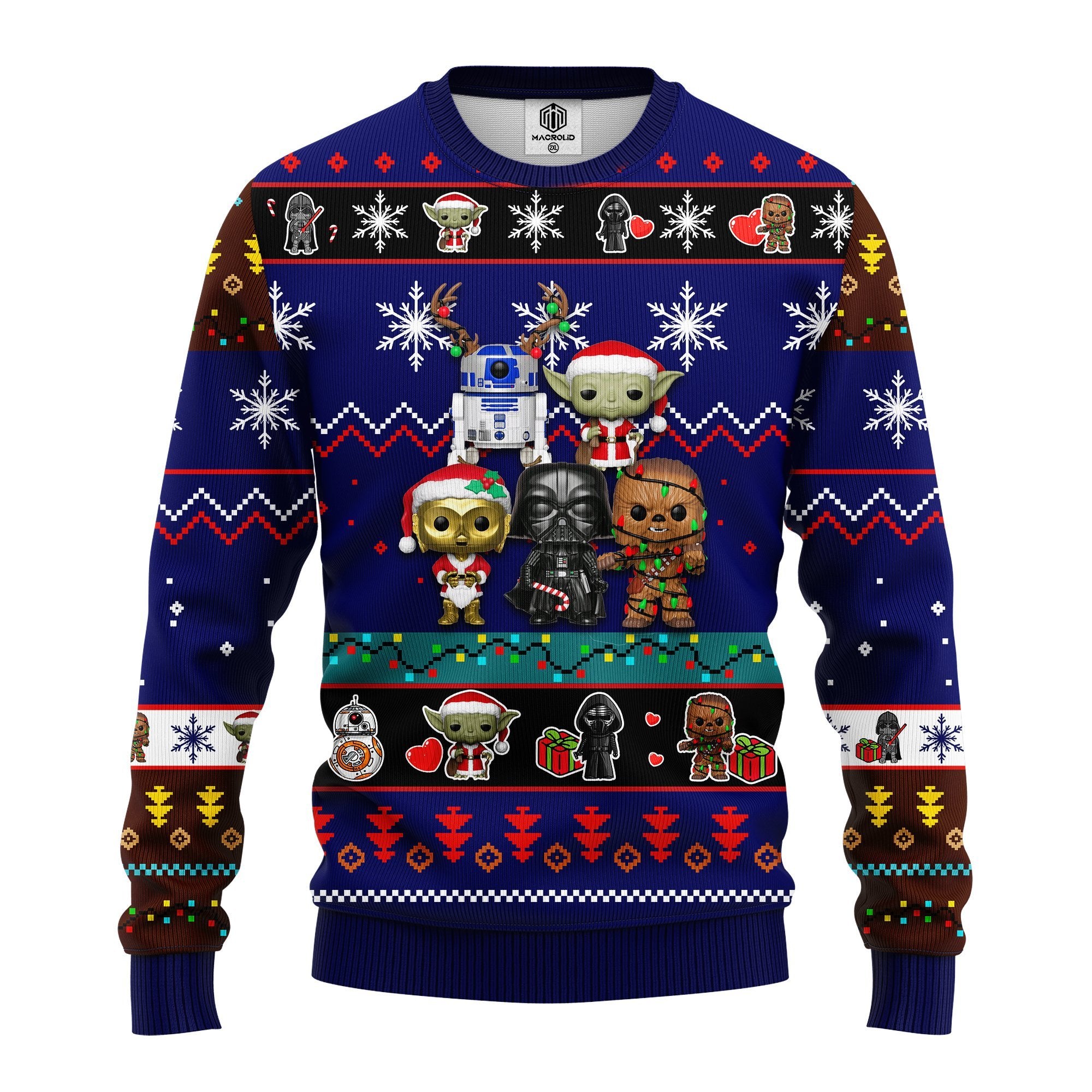 Star Wars Ugly Christmas Sweater Blue for Thanksgiving Gift