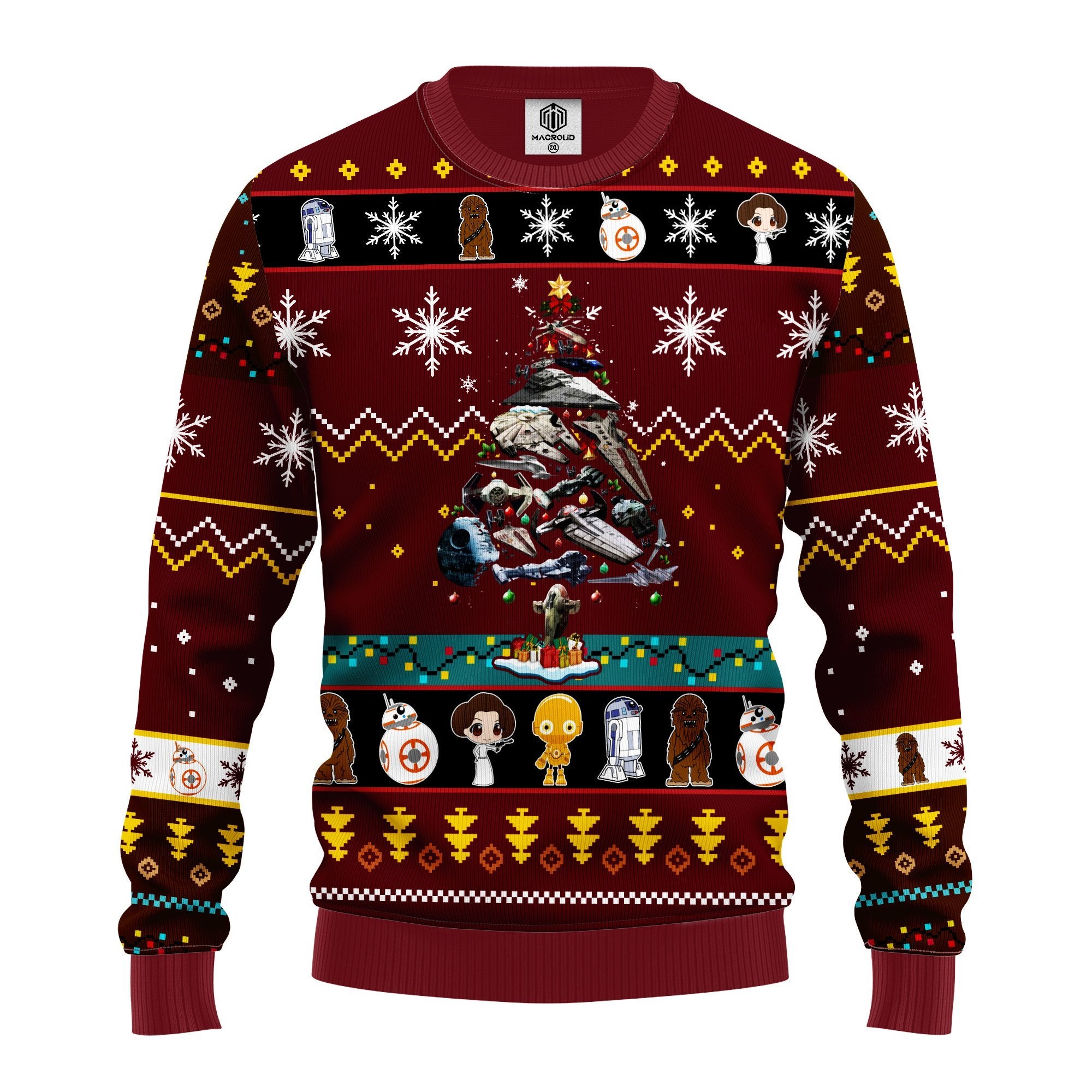 Star Wars Ugly Christmas Sweater Brown Red - Fun Holiday Gift Idea -  AnimeBape