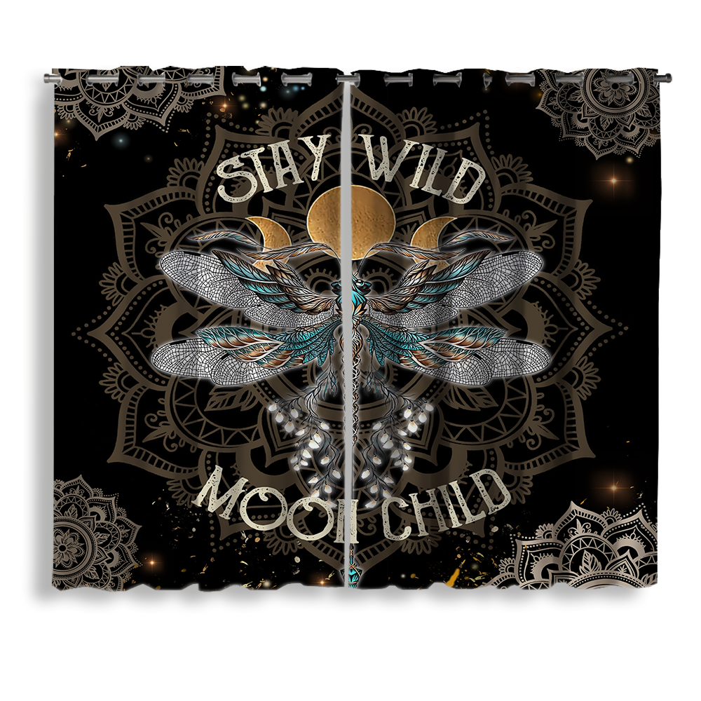 Moon Child Dragonfly Window Curtain - Stay Wild Design