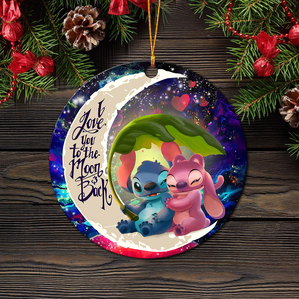 Love You To The Moon Galaxy  Circle Ornament - Perfect Gift